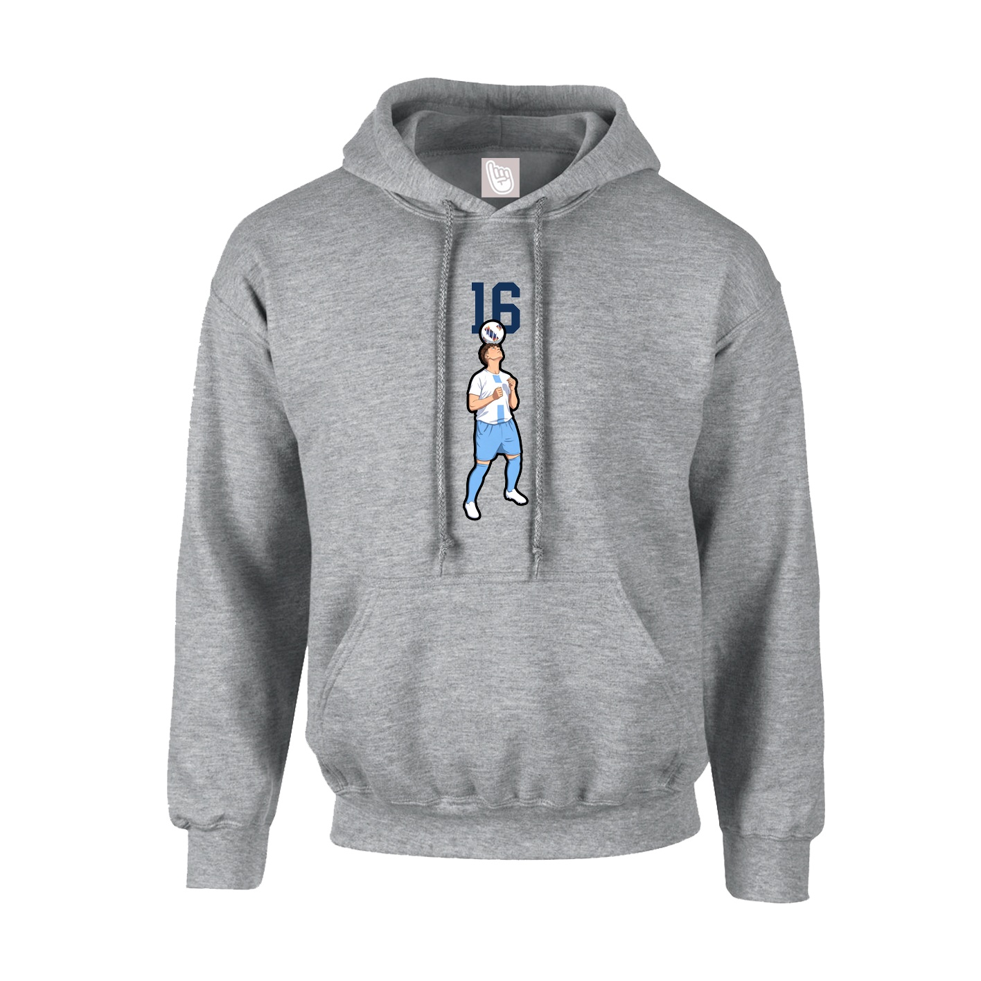 Hoodie — Number Top in Grey
