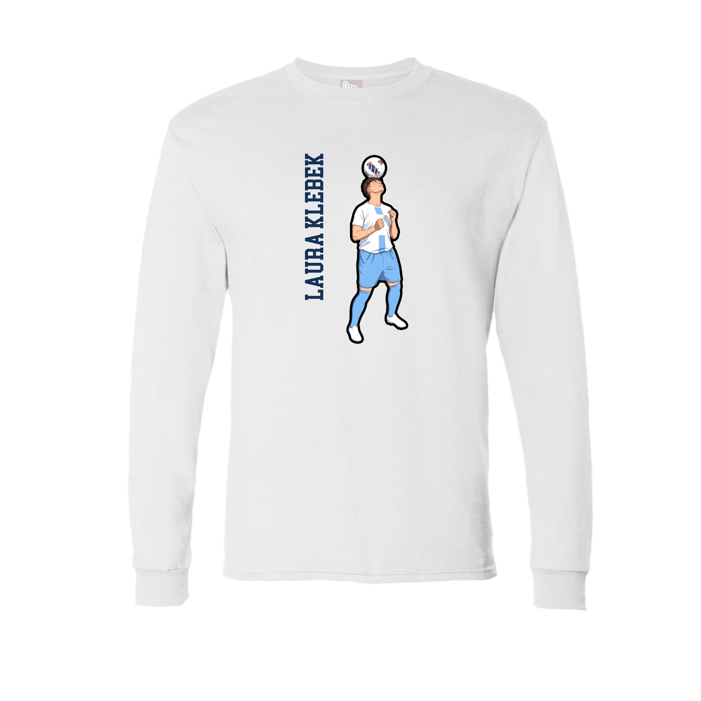 Long Sleeve Tee — Name Vertical in White