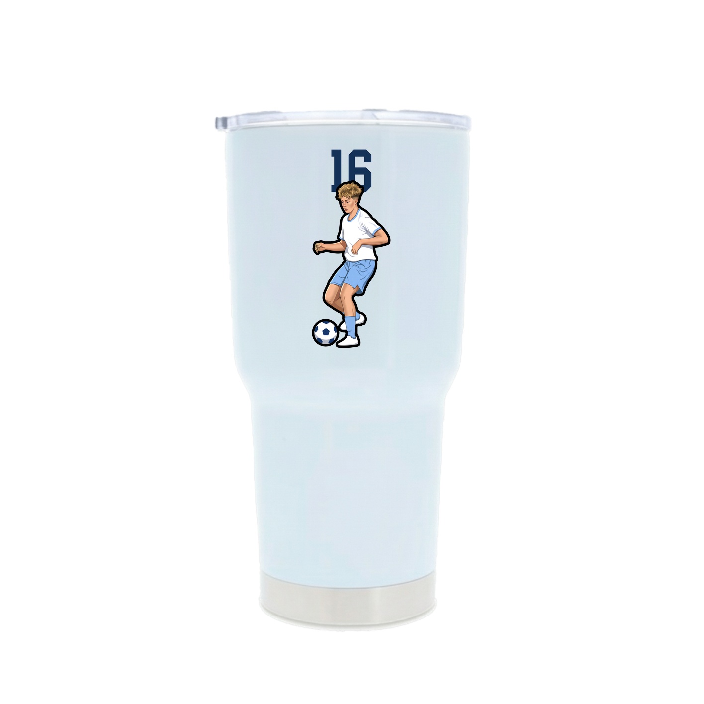30oz Stainless Steel Tumbler — Number Top in White