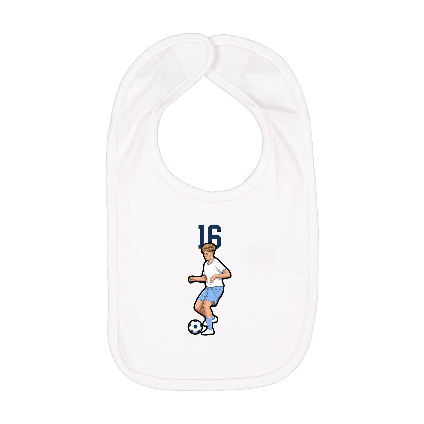Infant Bib — Number Top in White