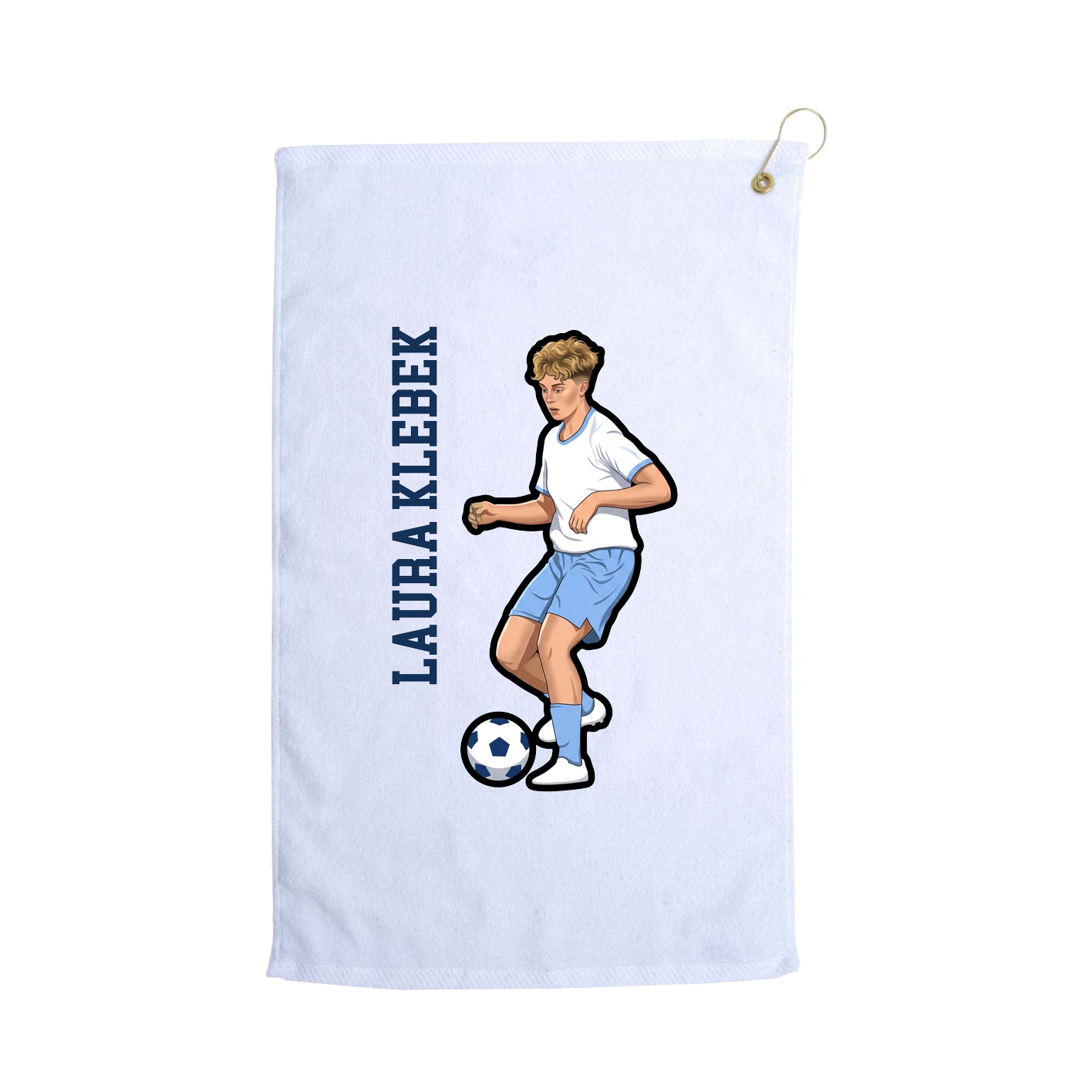 Golf Towel — Name Vertical in White