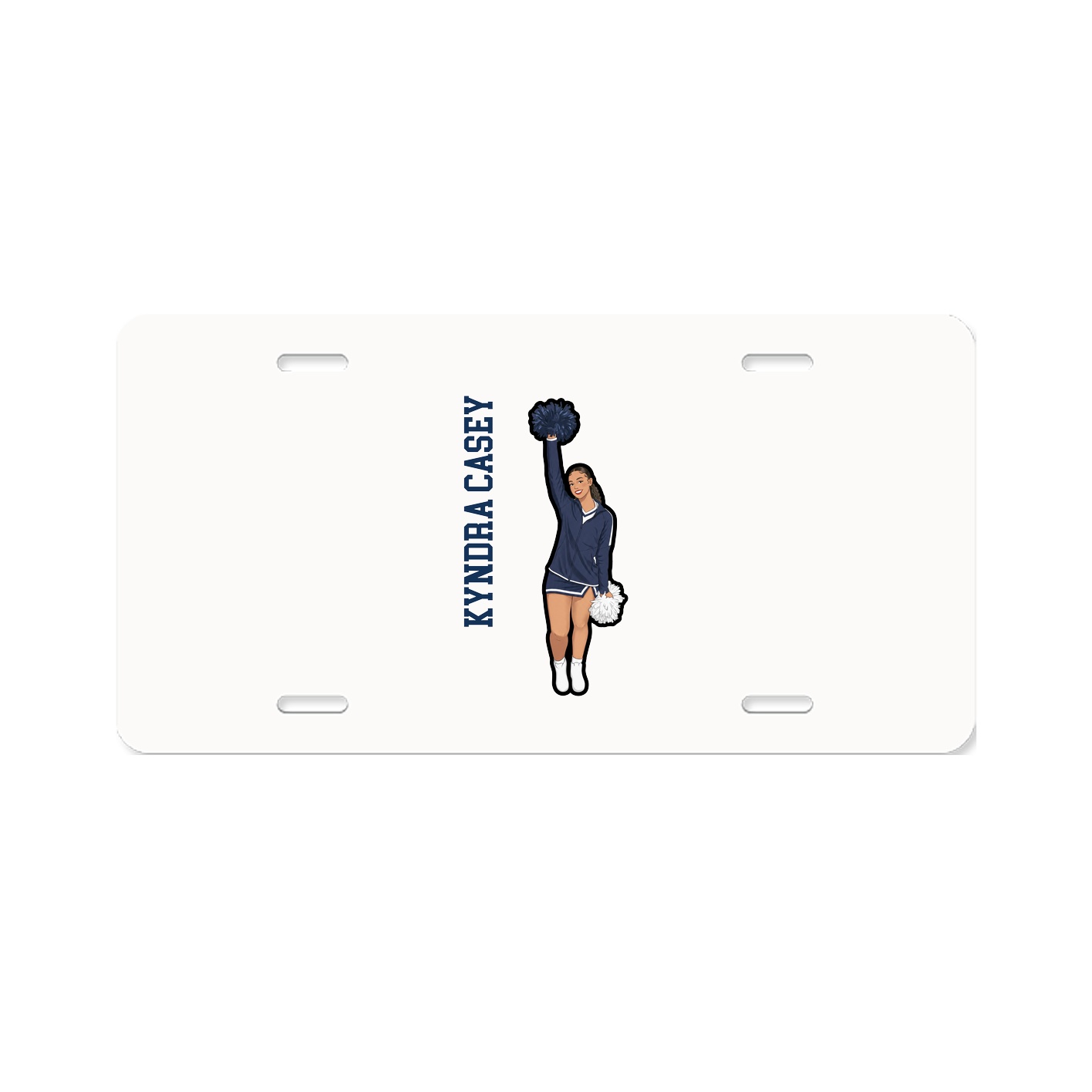 License Plate — Name Vertical in Classic