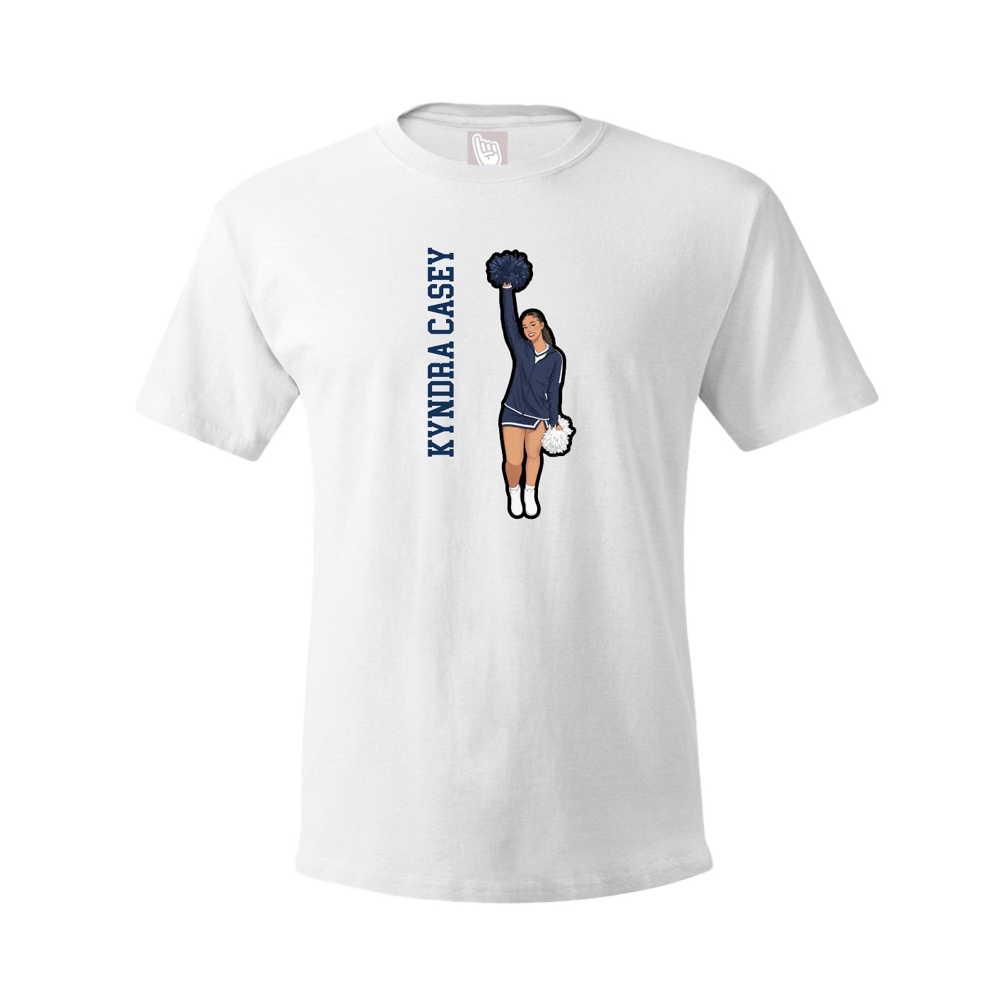 Youth Tee — Name Vertical in White