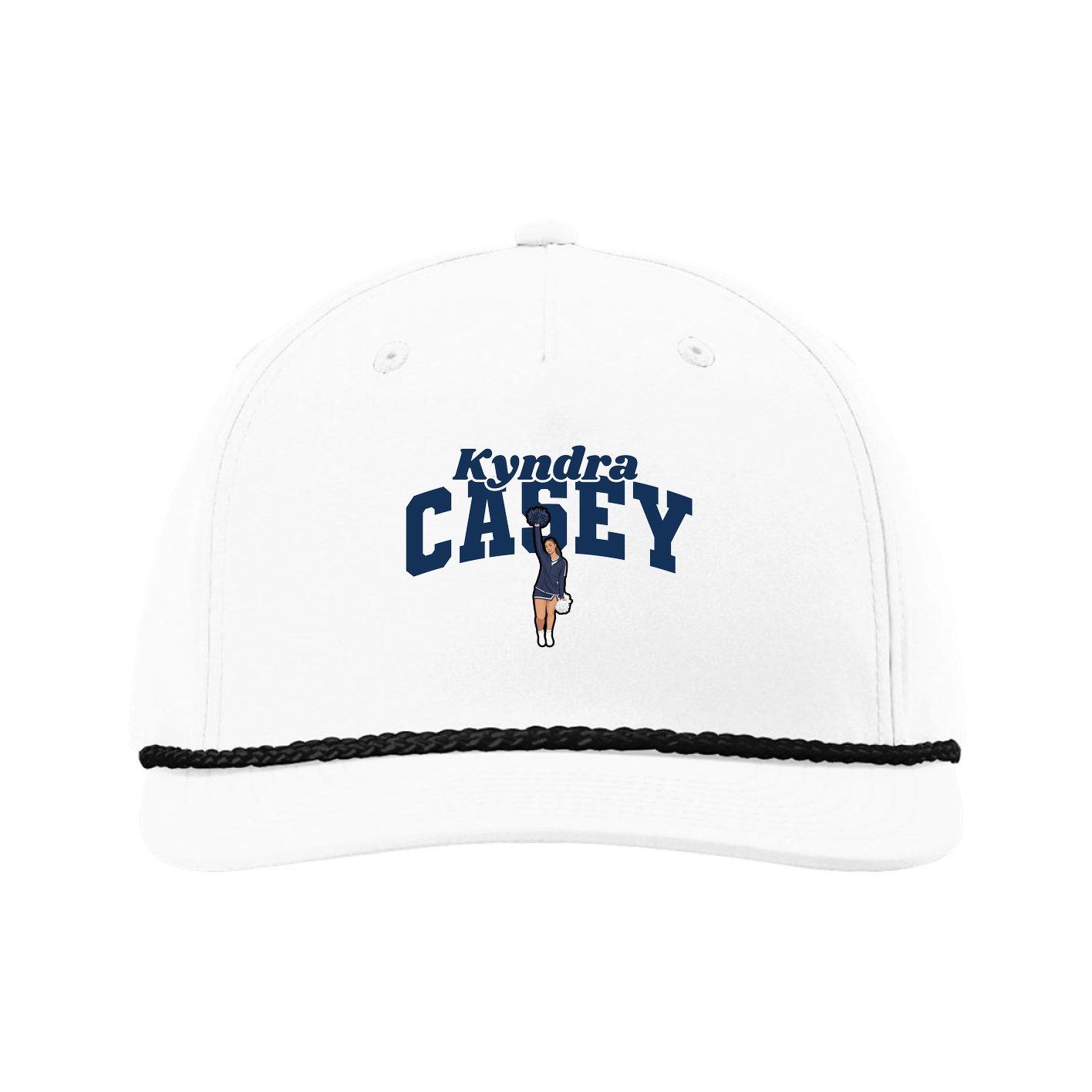 Five-Panel Classic Rope Cap — Signature Arch in White