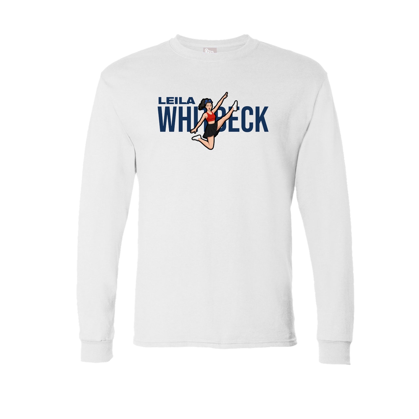 Long Sleeve Tee — Player Name in White