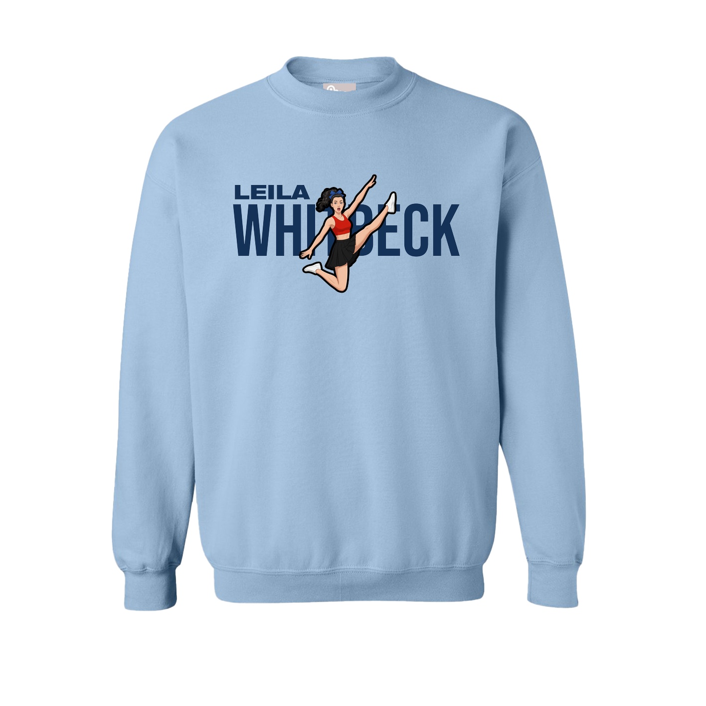 Fleece Crew — Player Name in Light Blue