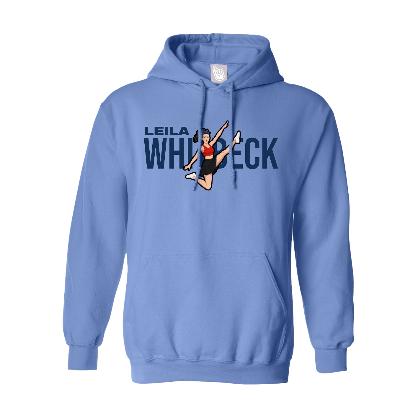 Youth Hoodie — Player Name in Powder Blue