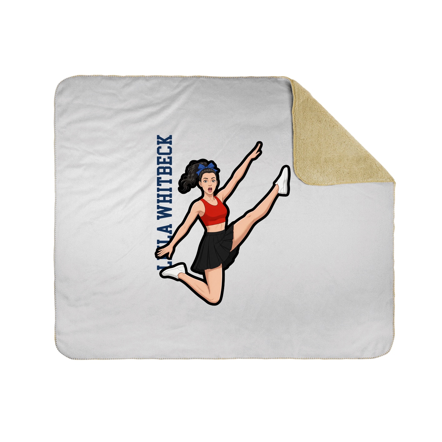 Throw Blanket — Name Vertical in White