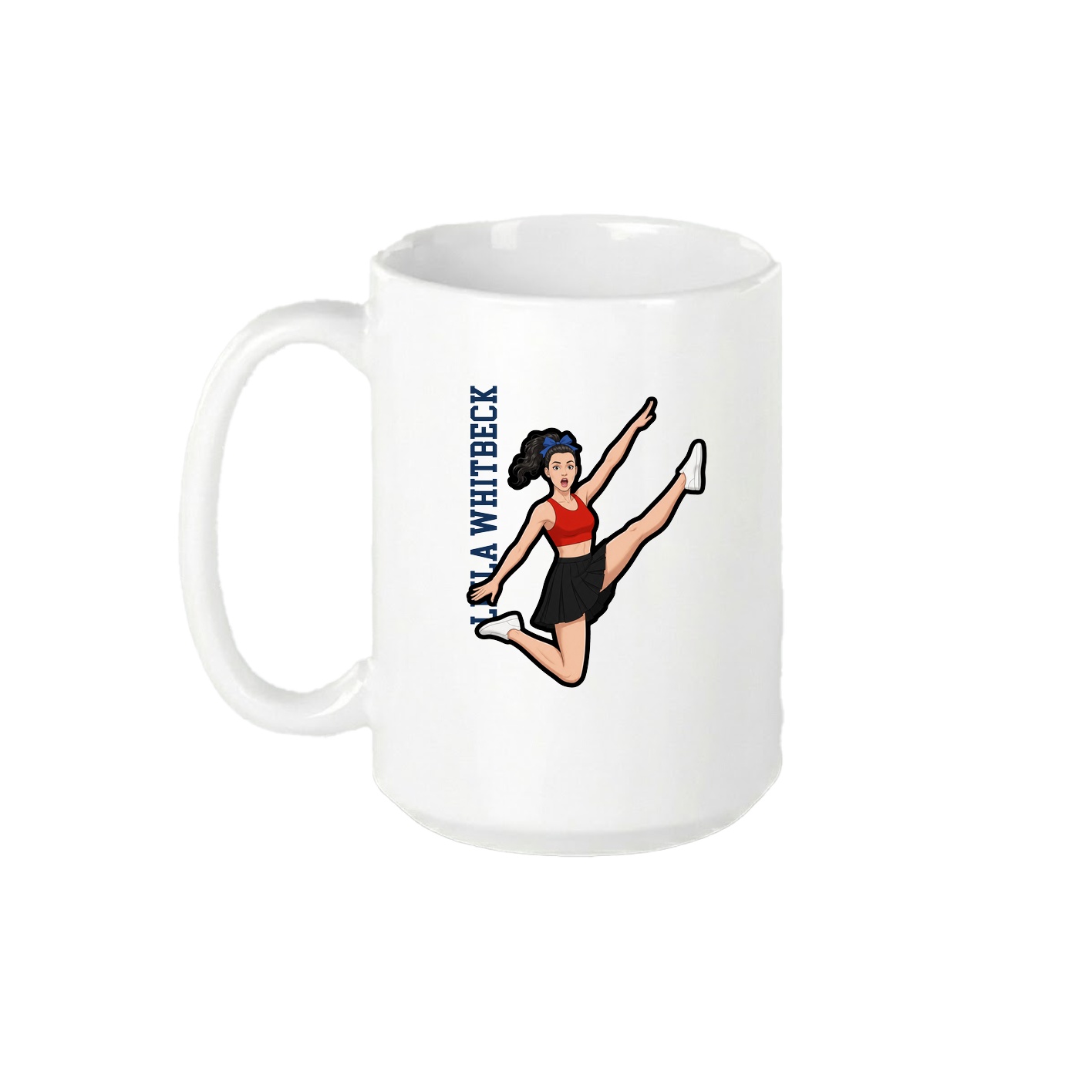 15oz Coffee Mug — Name Vertical in White