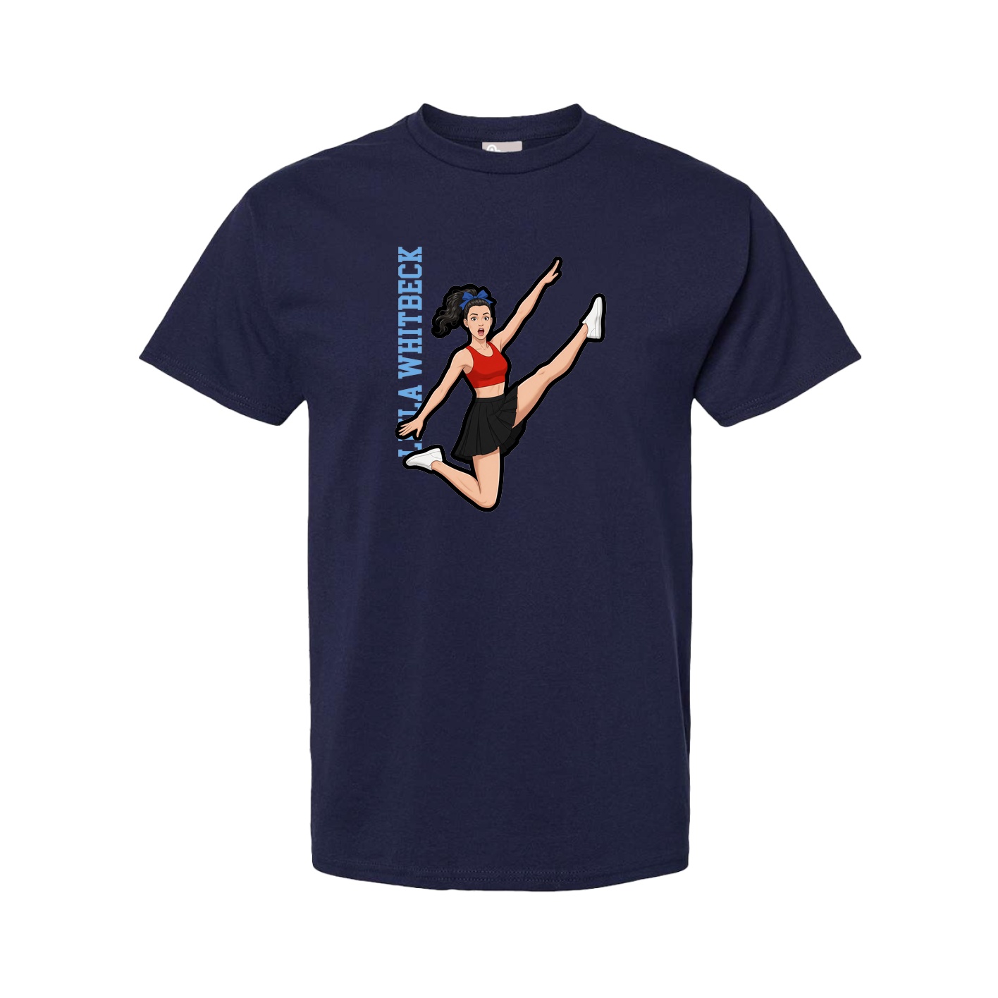 Youth Tee — Name Vertical in Navy