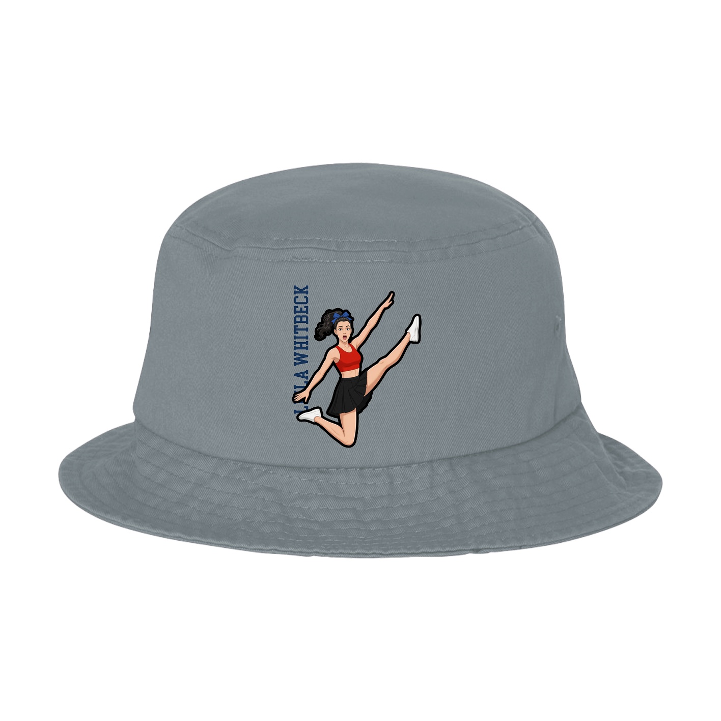 Bucket Cap — Name Vertical in Grey