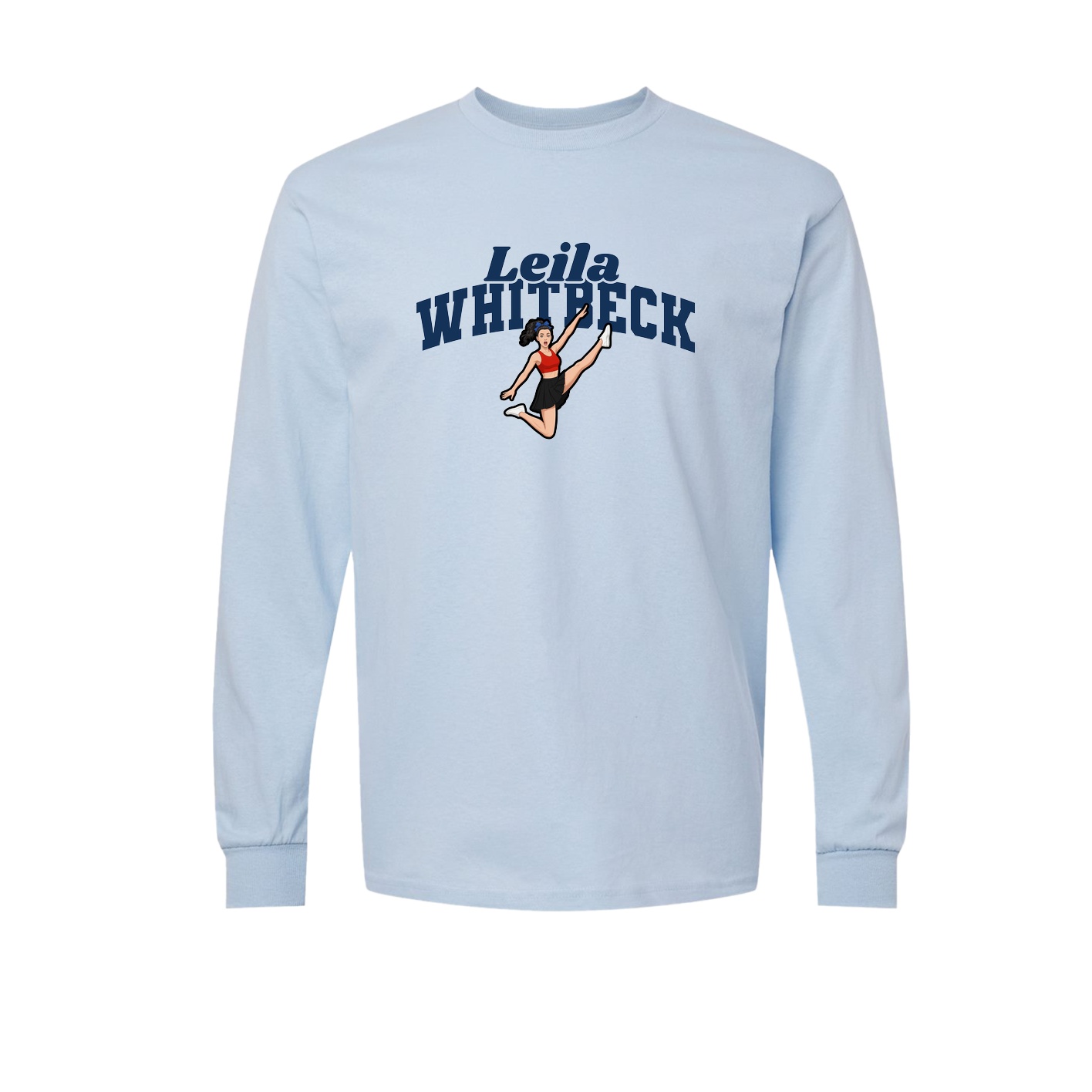 Long Sleeve Tee — Signature Arch in Light Blue