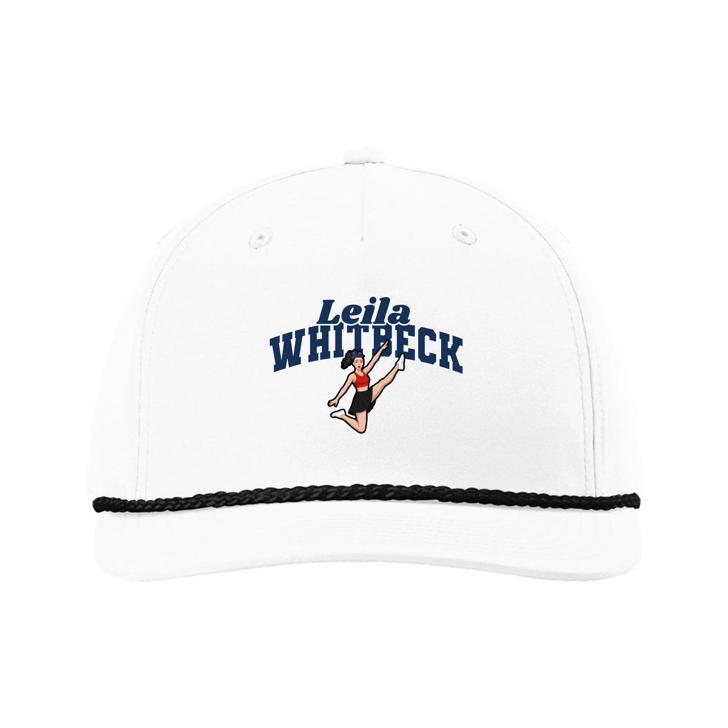 Five-Panel Classic Rope Cap — Signature Arch in White