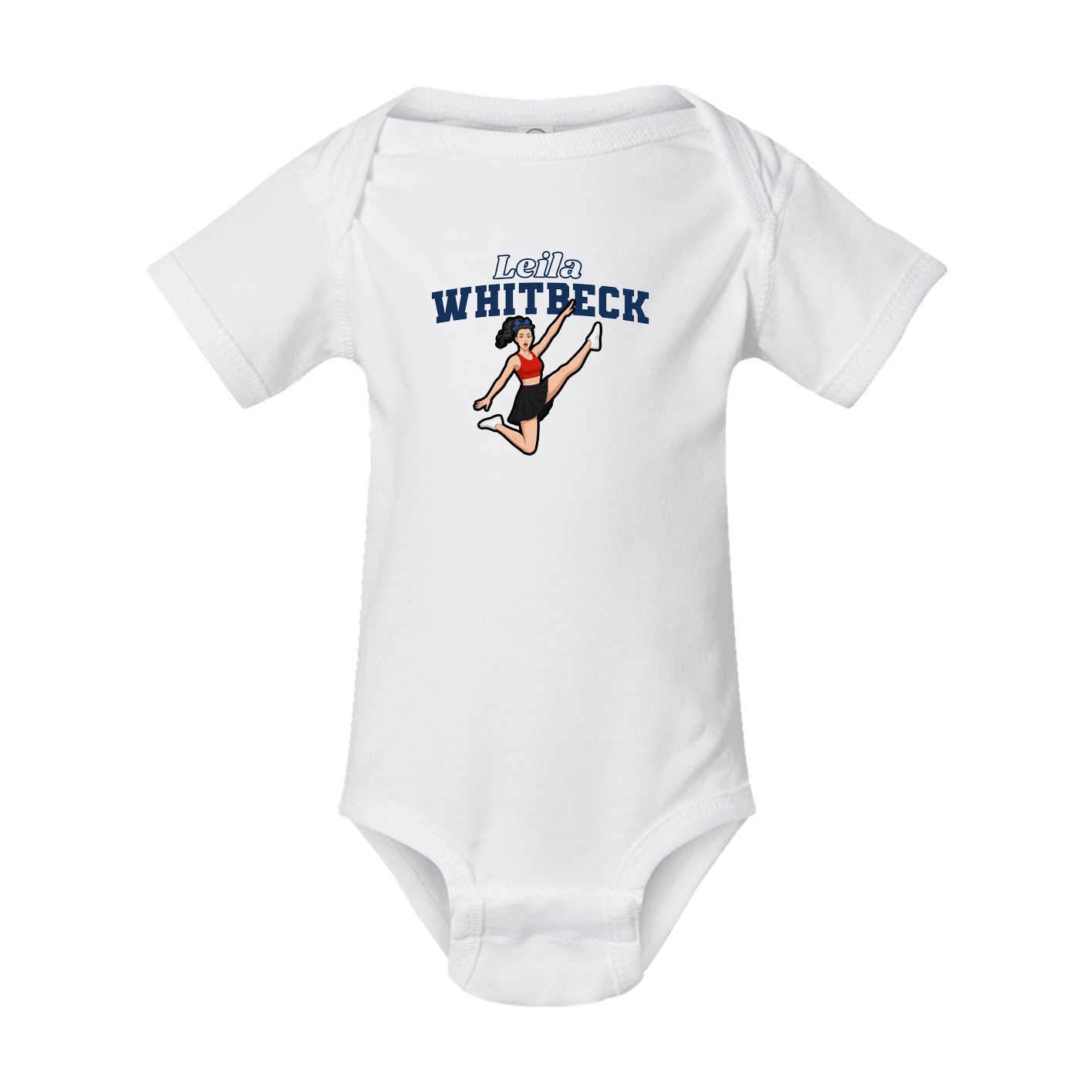 Baby Onesie — Name Arch in White