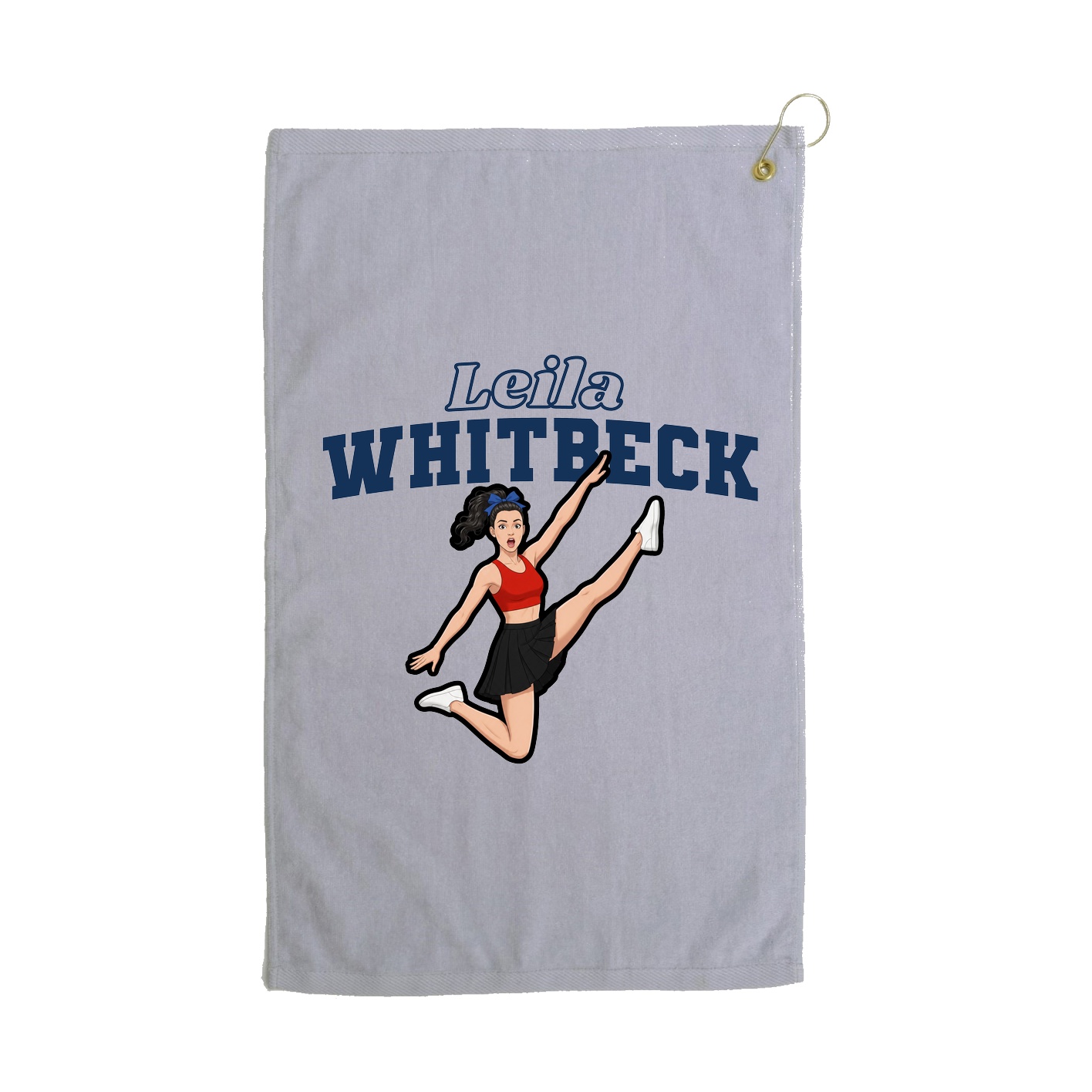 Golf Towel — Name Arch in Grey
