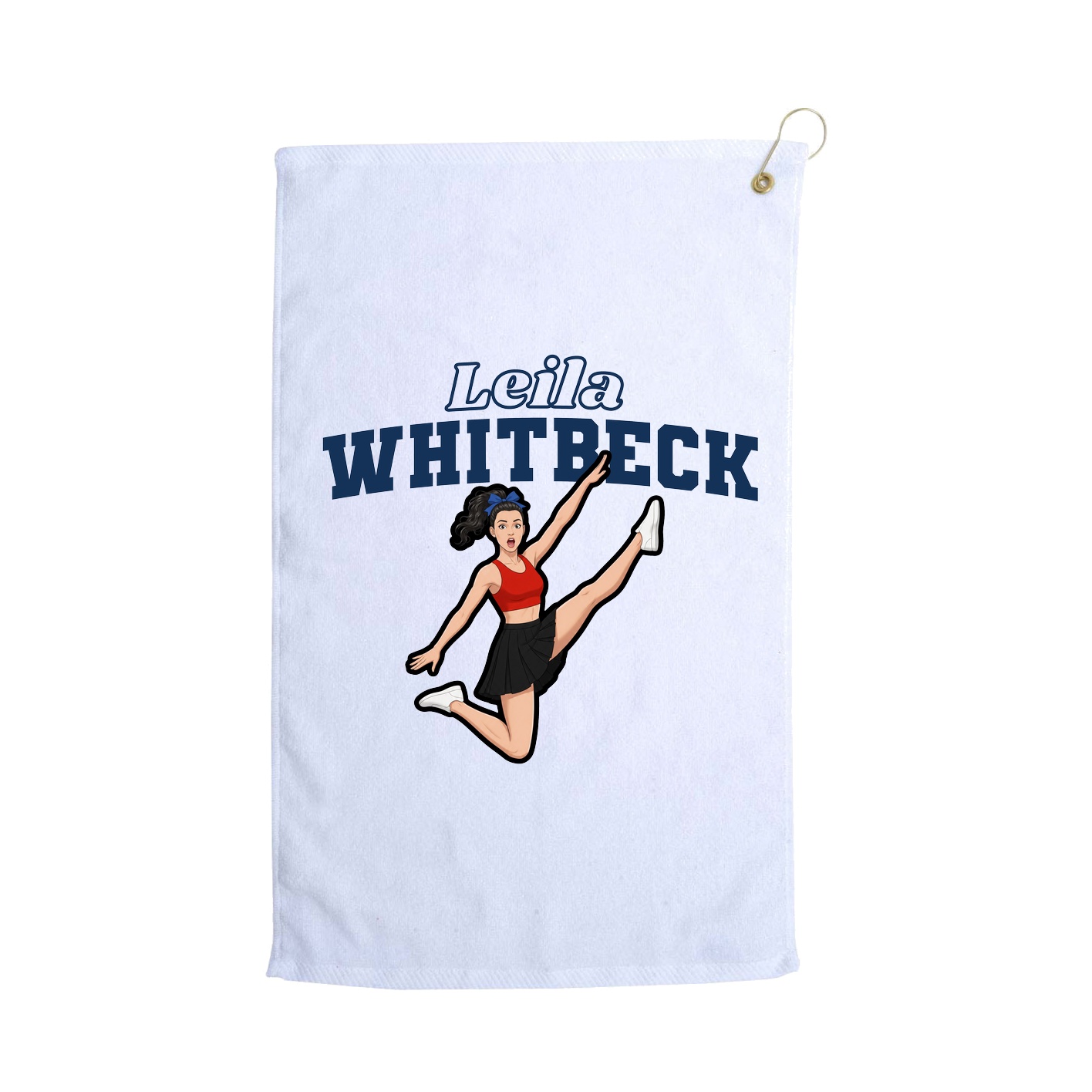 Golf Towel — Name Arch in White