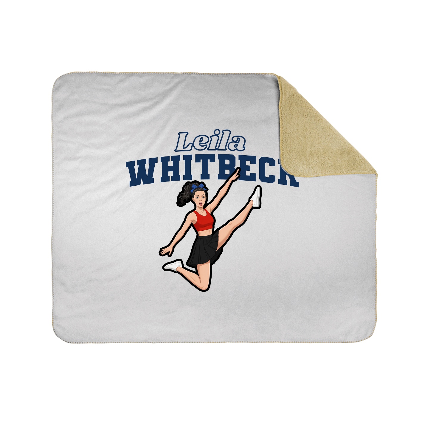 Throw Blanket — Name Arch in White
