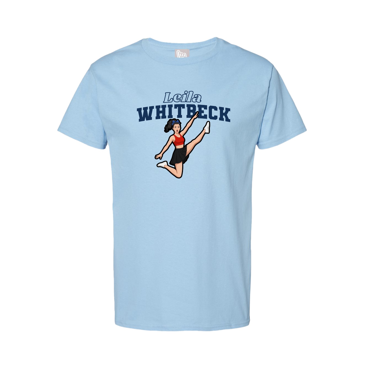 Youth Tee — Name Arch in Light Blue