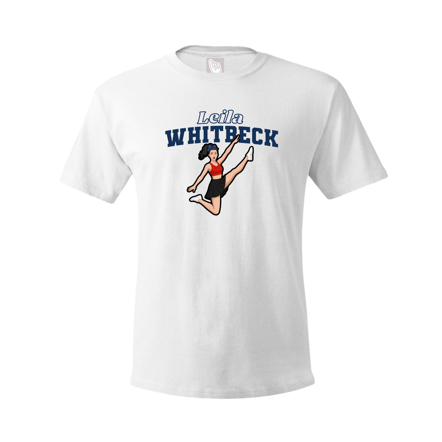 Youth Tee — Name Arch in White