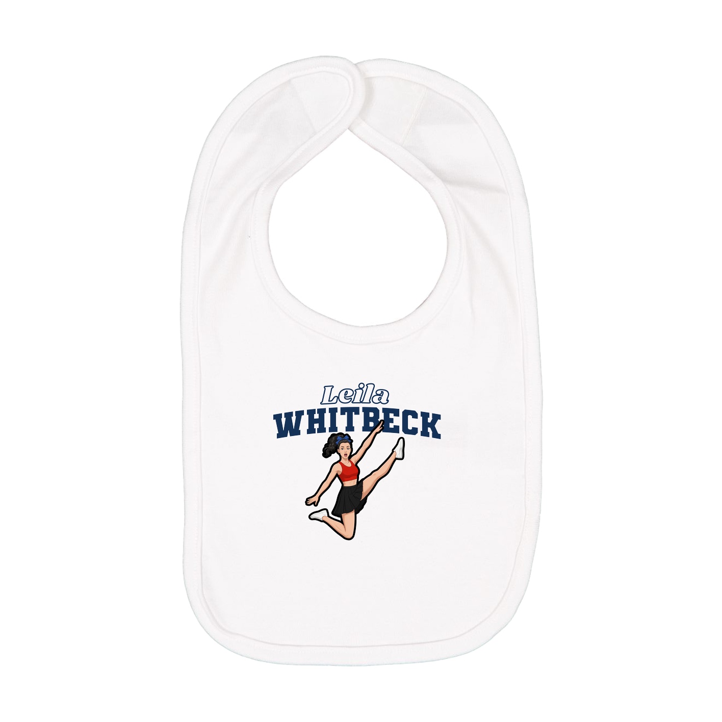 Infant Bib — Name Arch in White