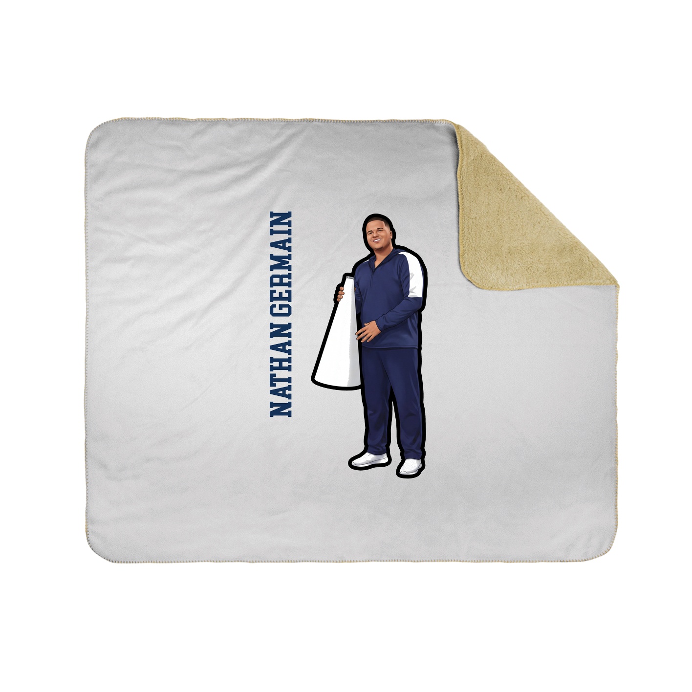 Throw Blanket — Name Vertical in White