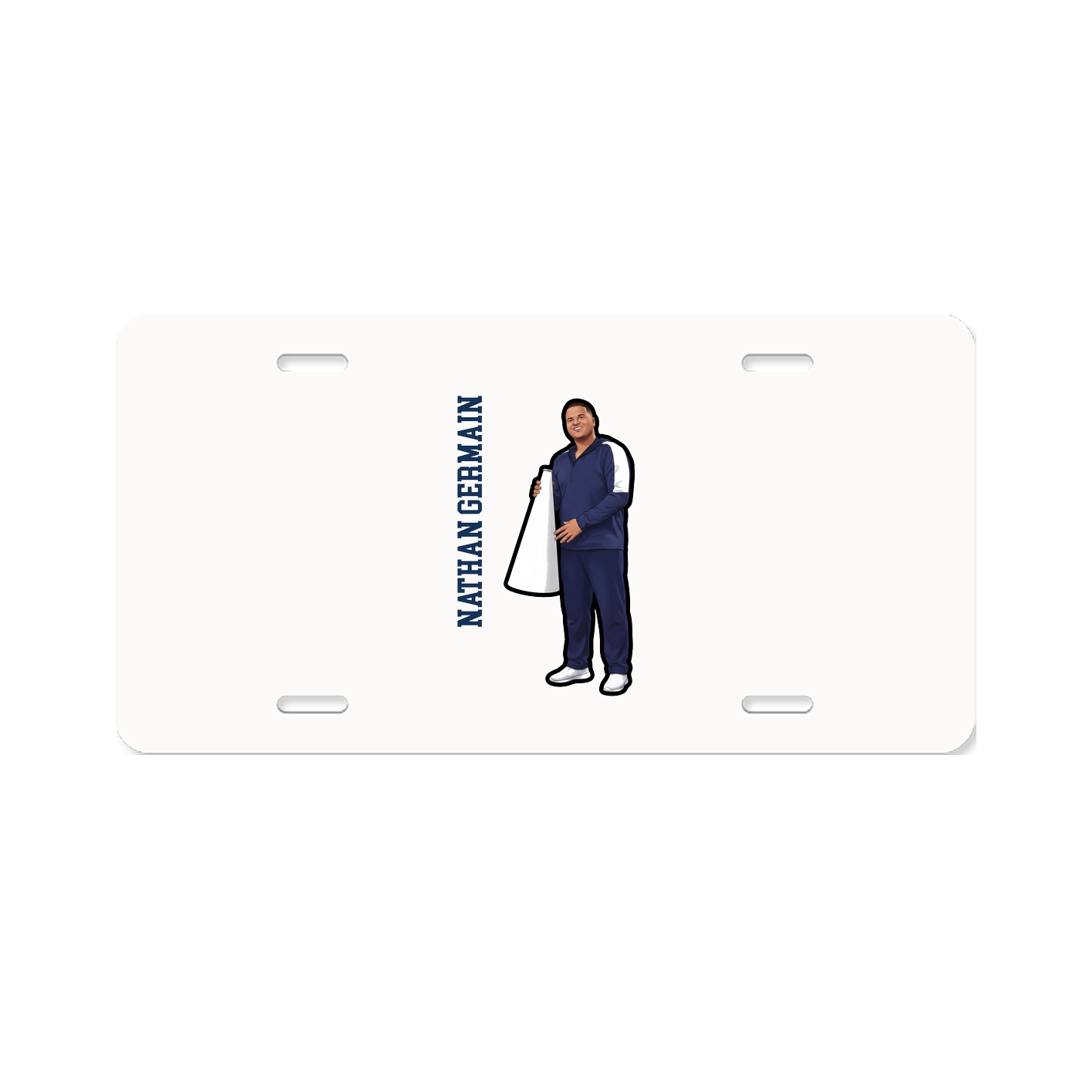 License Plate — Name Vertical in Classic
