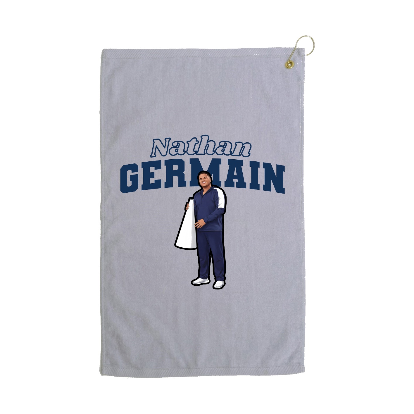 Golf Towel — Name Arch in Grey