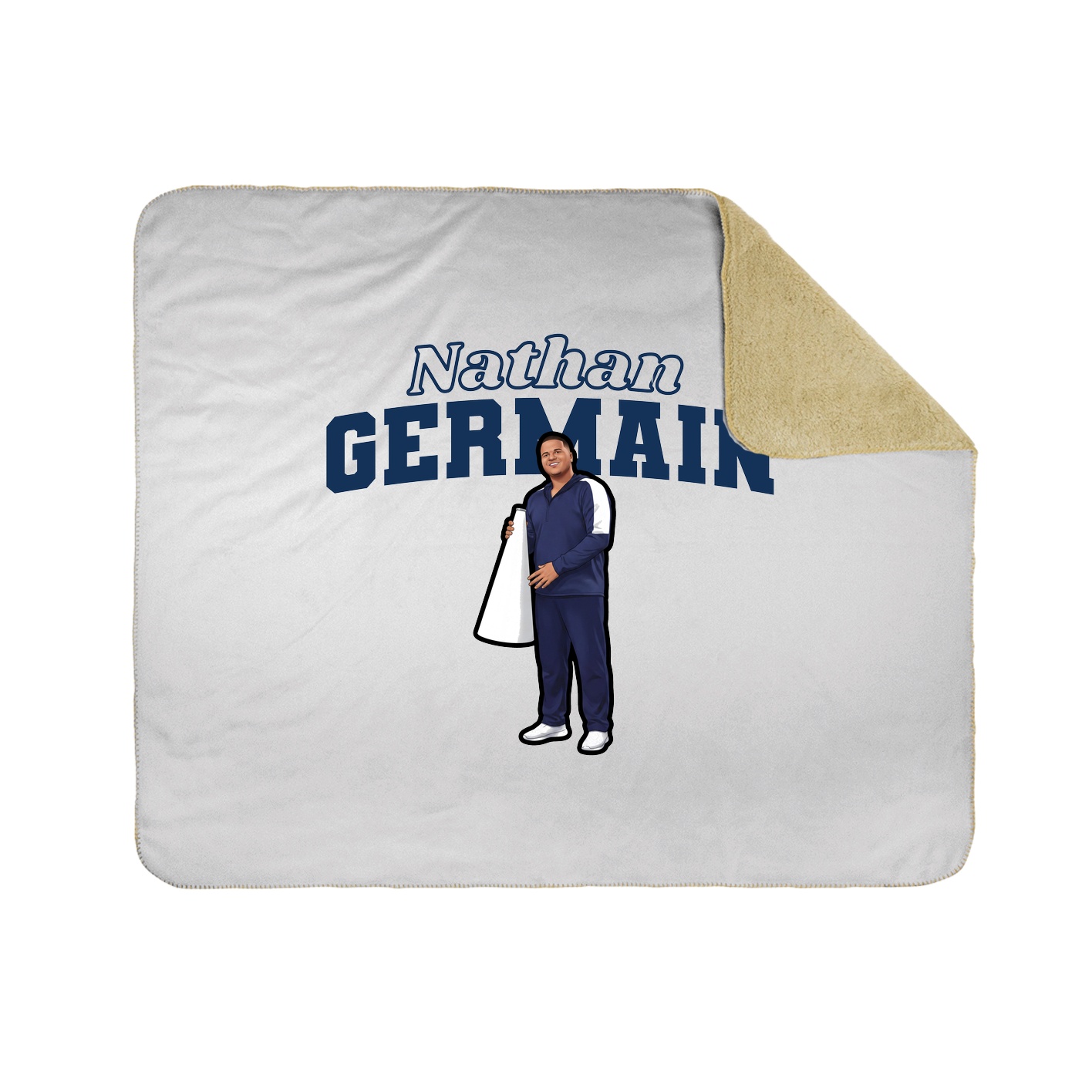 Throw Blanket — Name Arch in White
