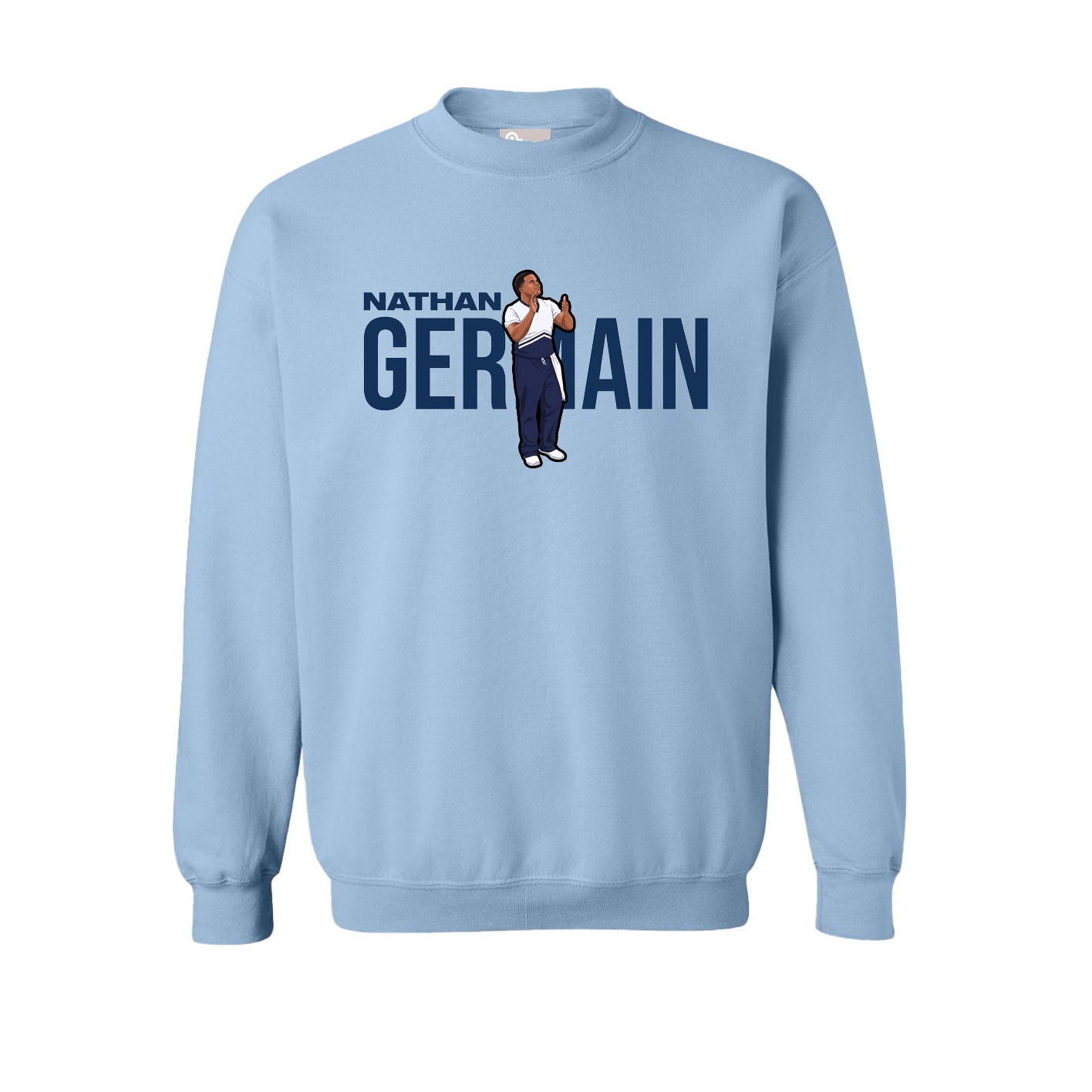 Fleece Crew — Player Name in Light Blue