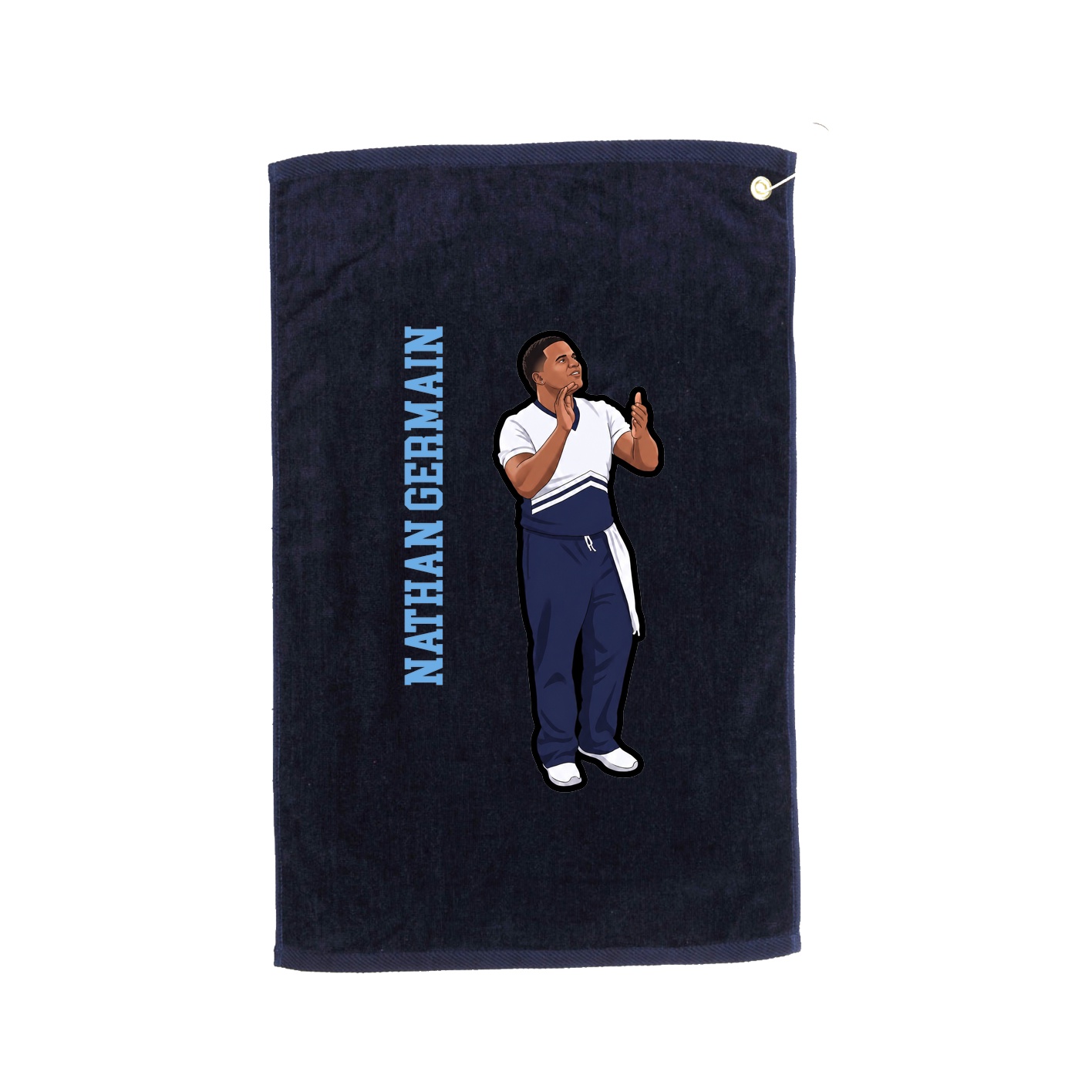 Golf Towel — Name Vertical in Navy