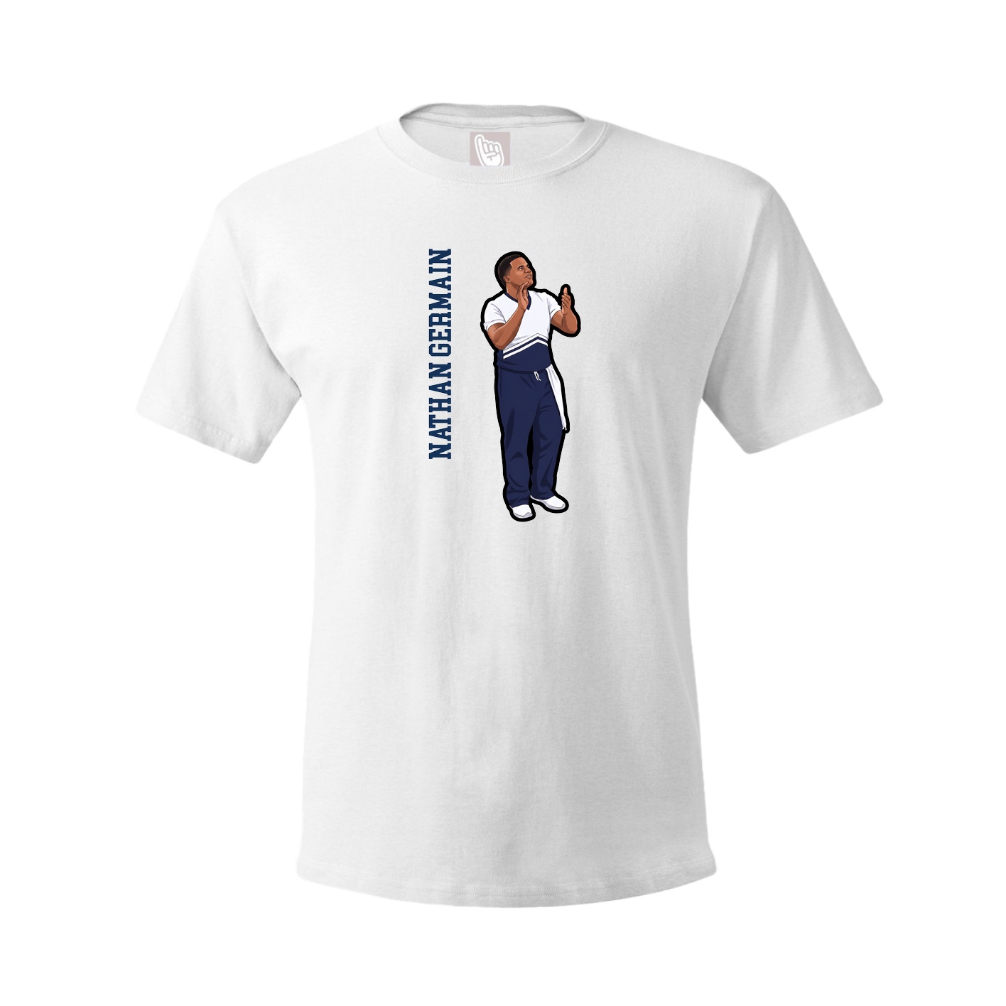 Tee — Name Vertical in White