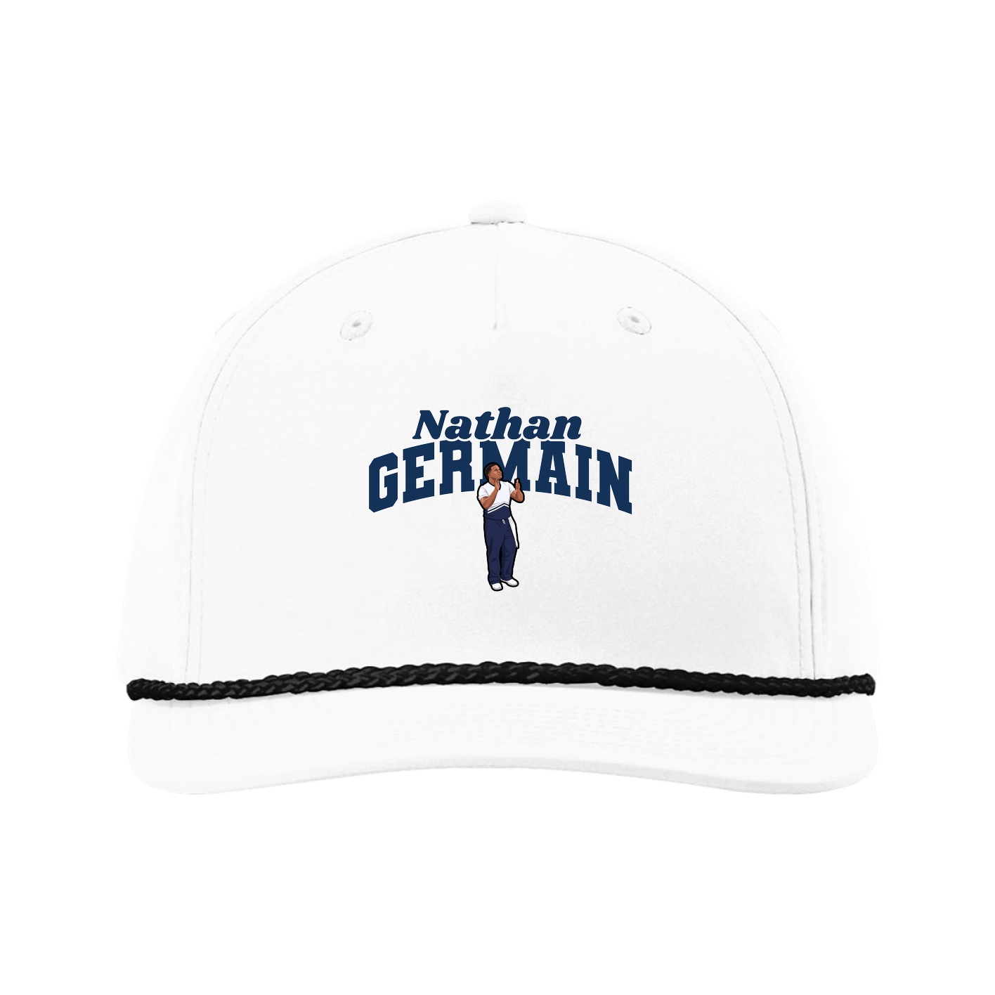 Five-Panel Classic Rope Cap — Signature Arch in White