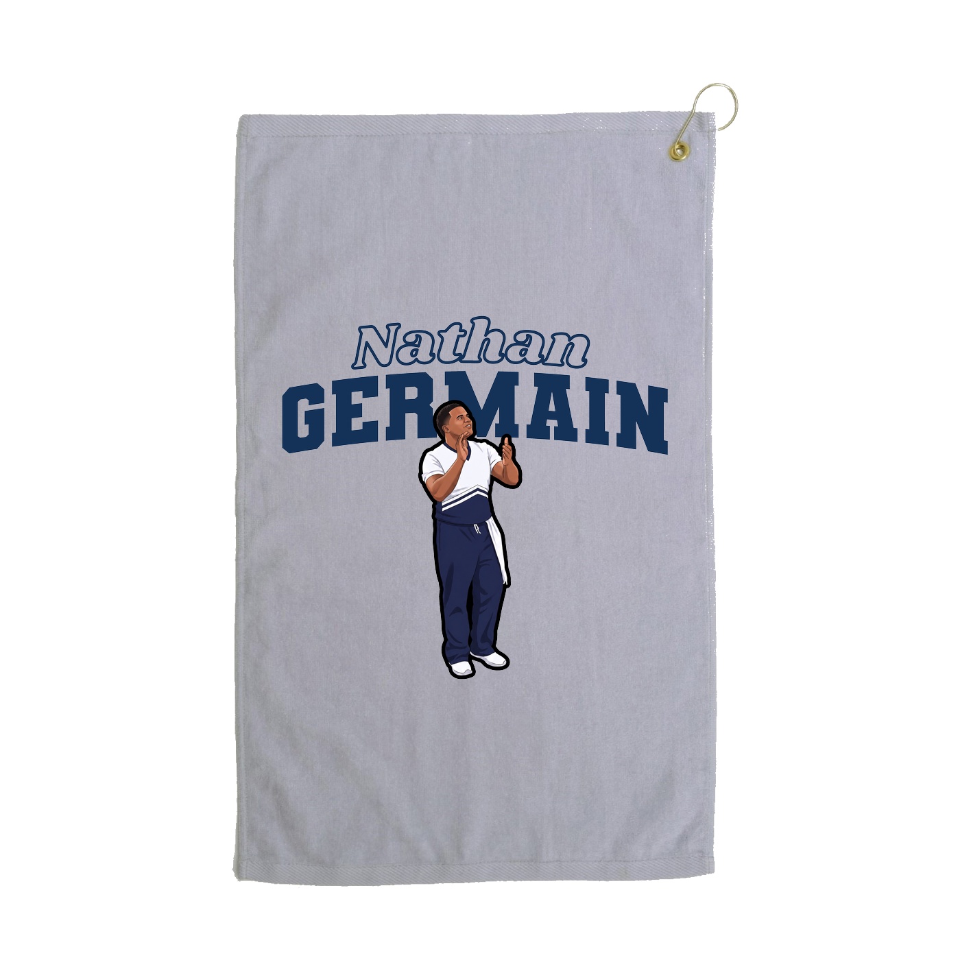 Golf Towel — Name Arch in Grey