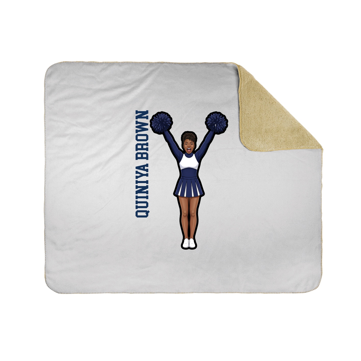 Throw Blanket — Name Vertical in White
