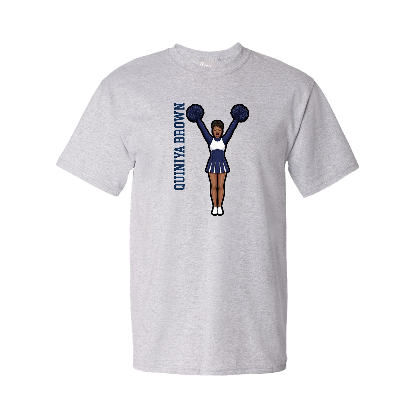 Tee — Name Vertical in Grey