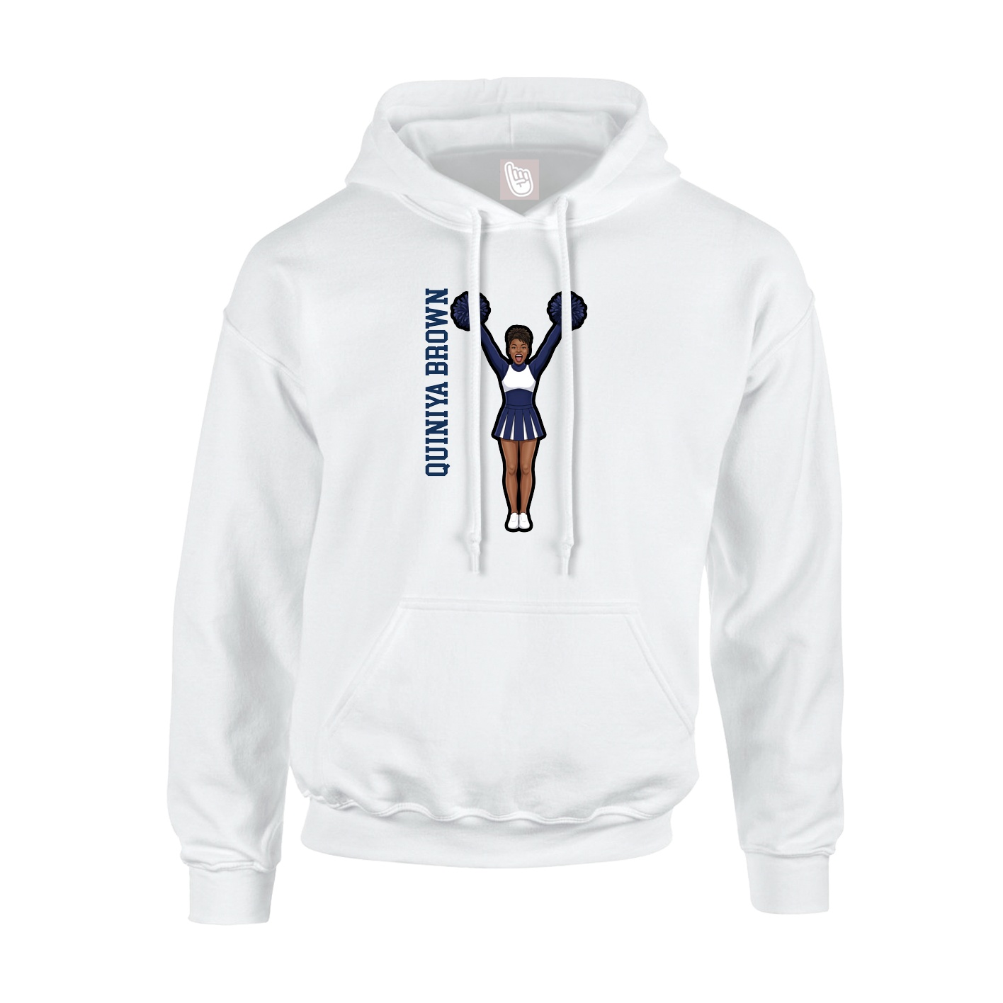 Youth Hoodie — Name Vertical in White