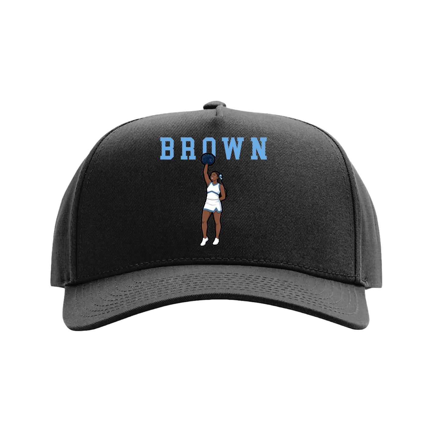 Full Fabric Five-Panel Champ Cap — Shirsey in Black