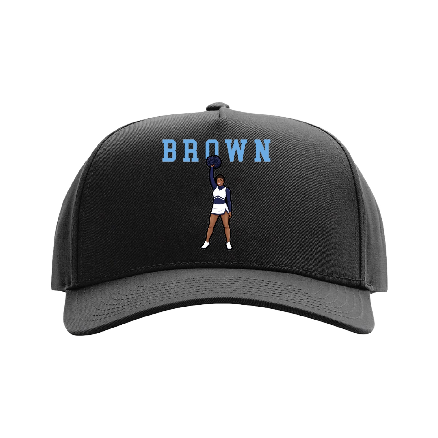 Full Fabric Five-Panel Champ Cap — Shirsey in Black
