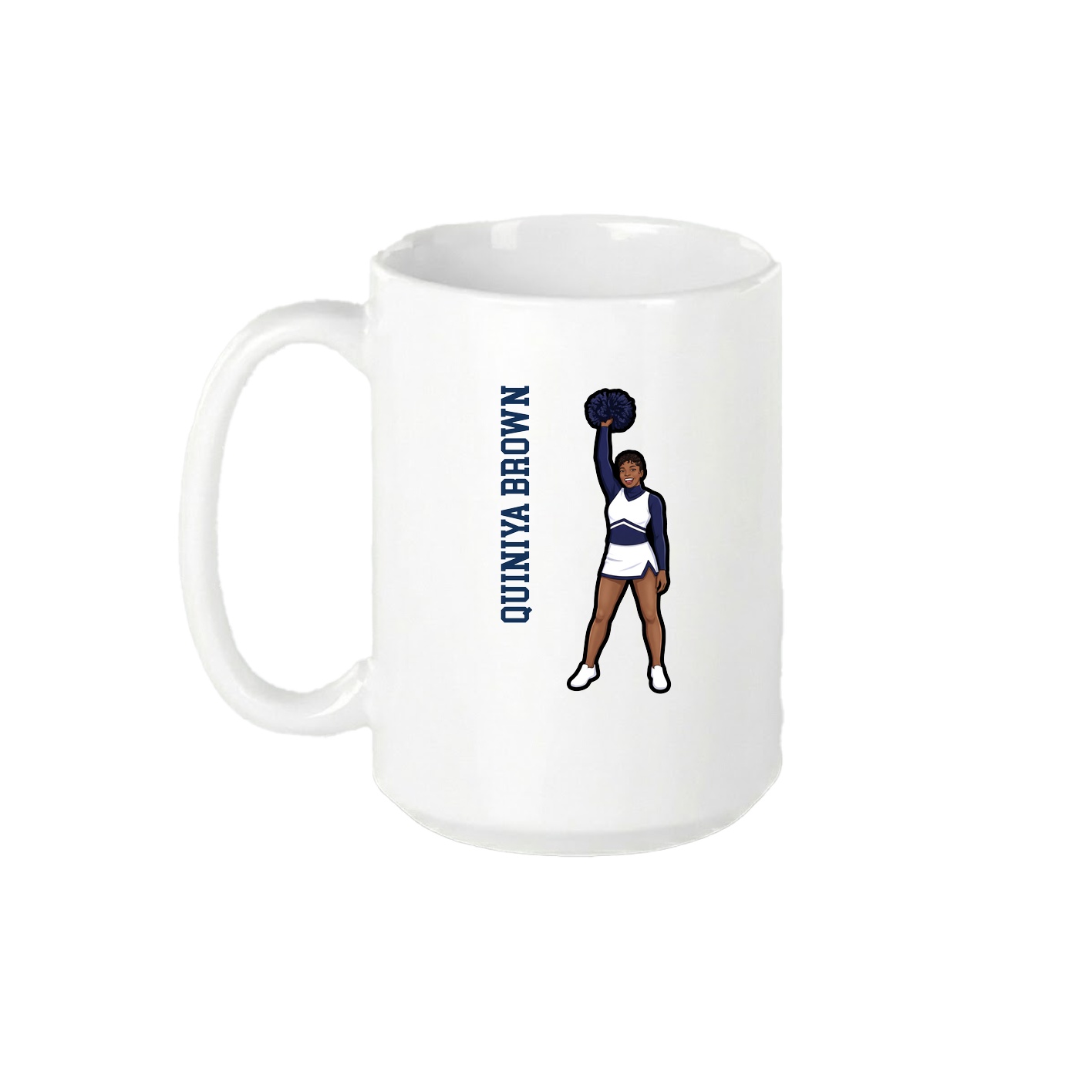 15oz Coffee Mug — Name Vertical in White
