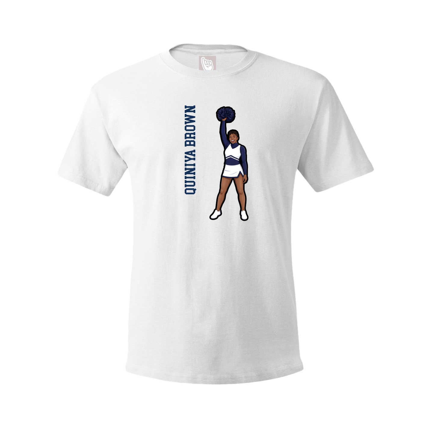 Tee — Name Vertical in White