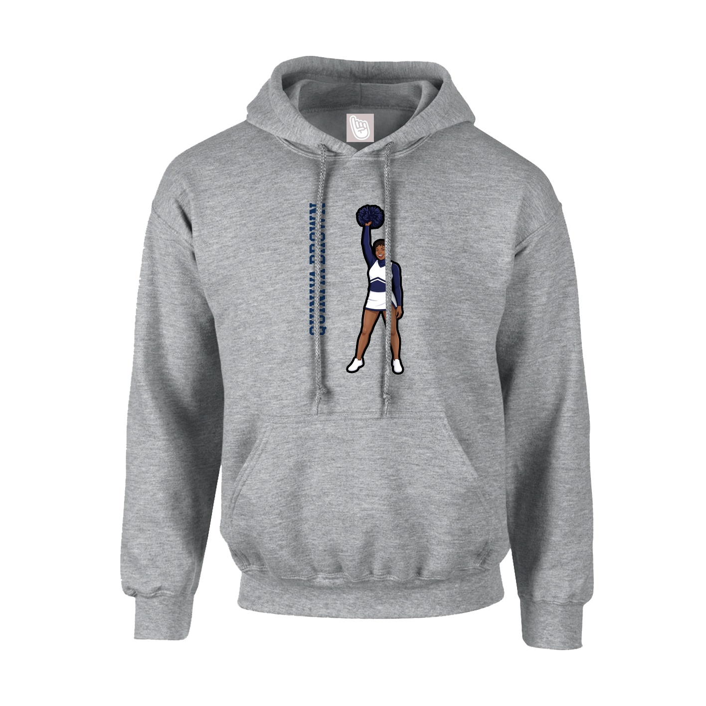 Youth Hoodie — Name Vertical in Grey