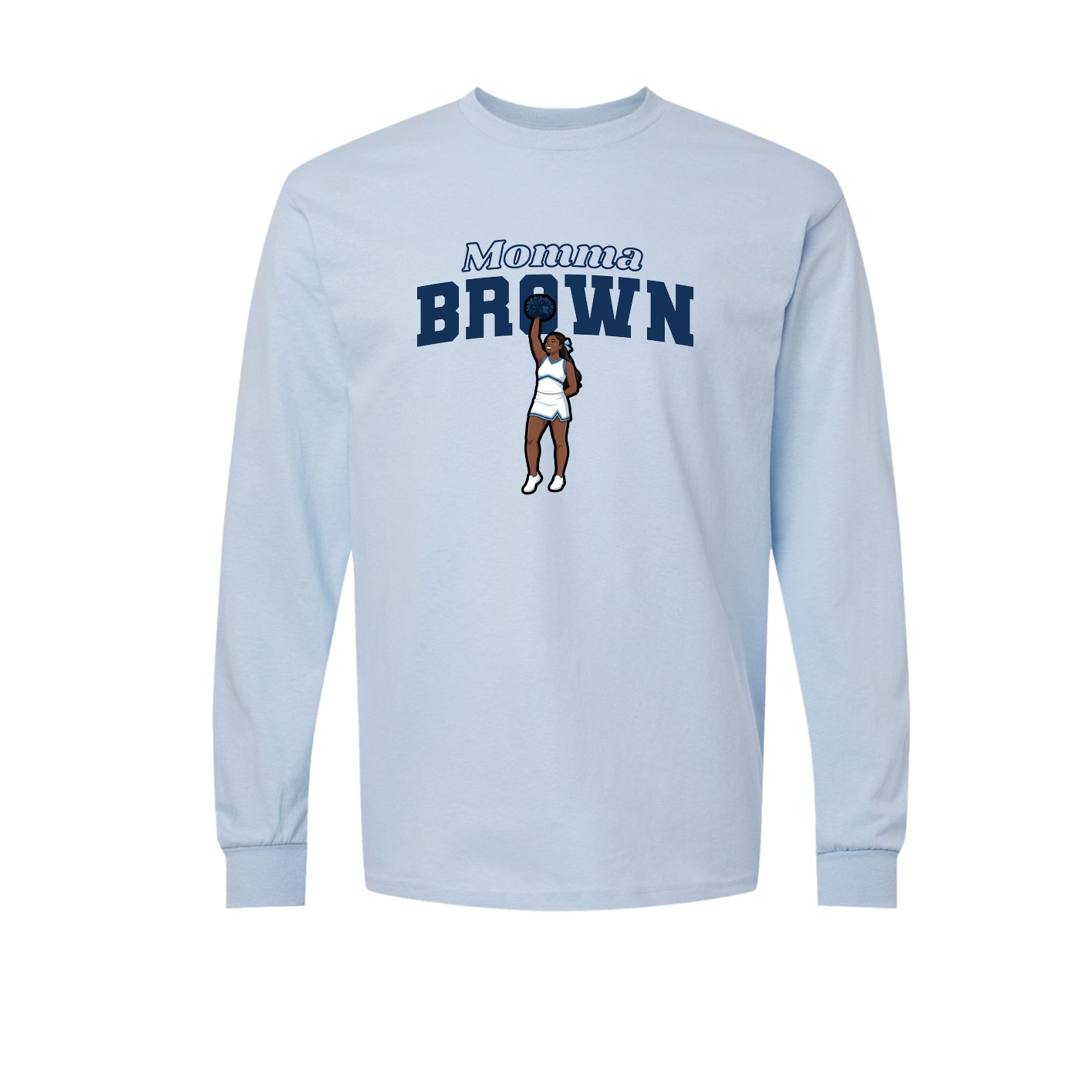 Long Sleeve Tee — Mothers Day Block in Light Blue