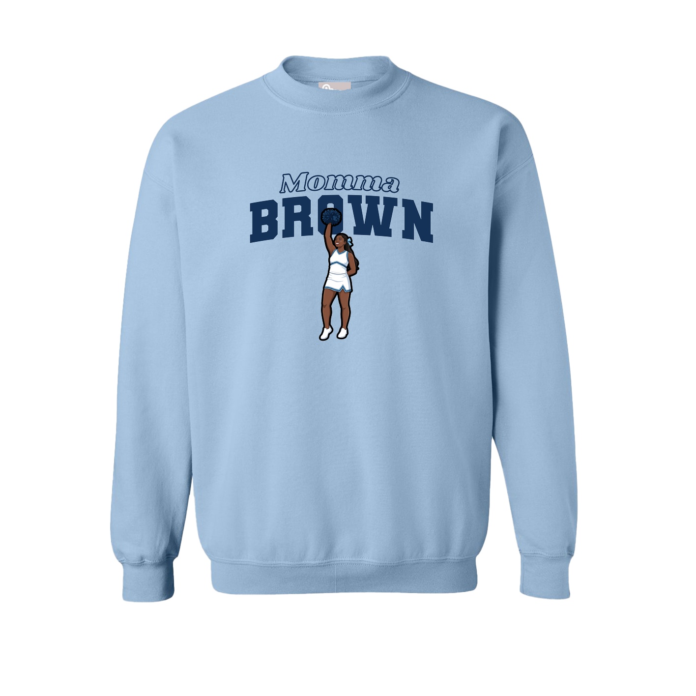 Fleece Crew — Mothers Day Block in Light Blue