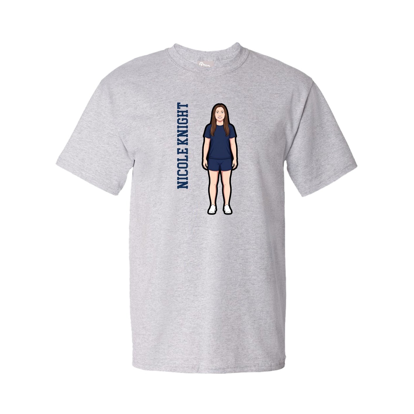 Youth Tee — Name Vertical in Grey