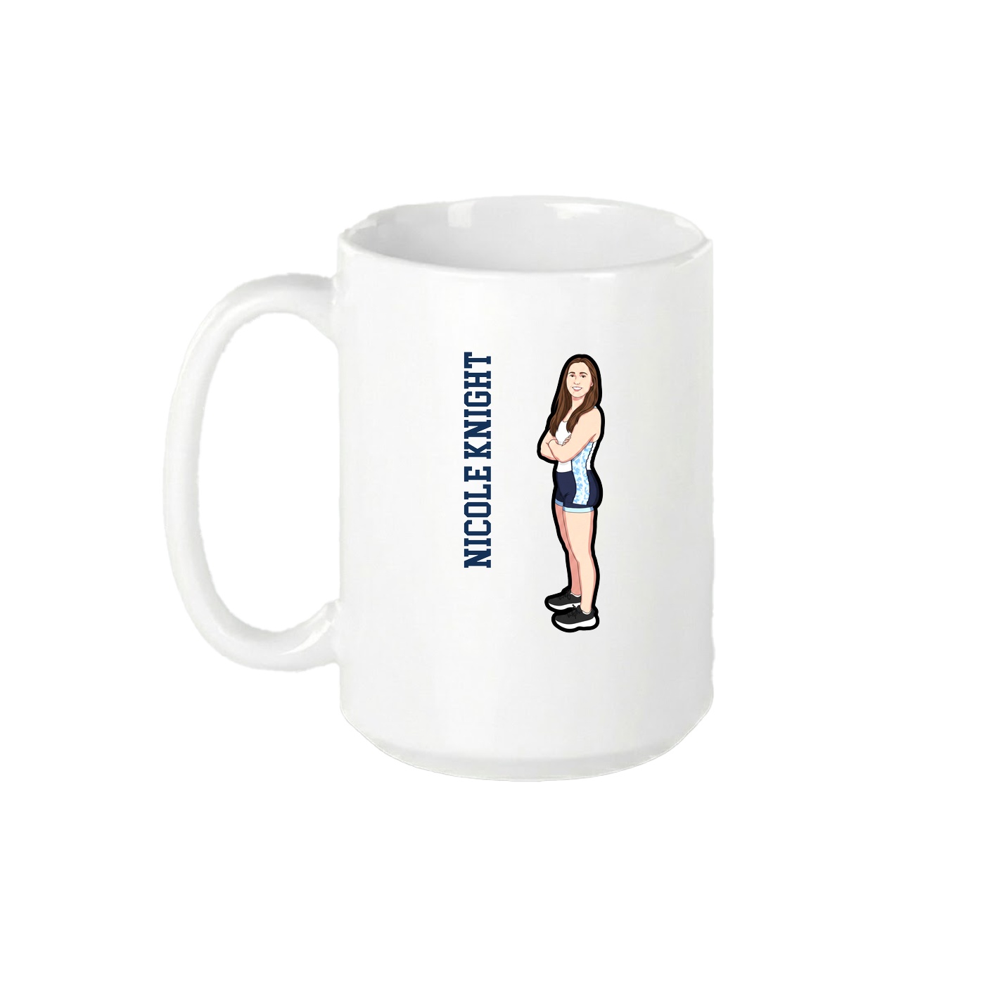 15oz Coffee Mug — Name Vertical in White