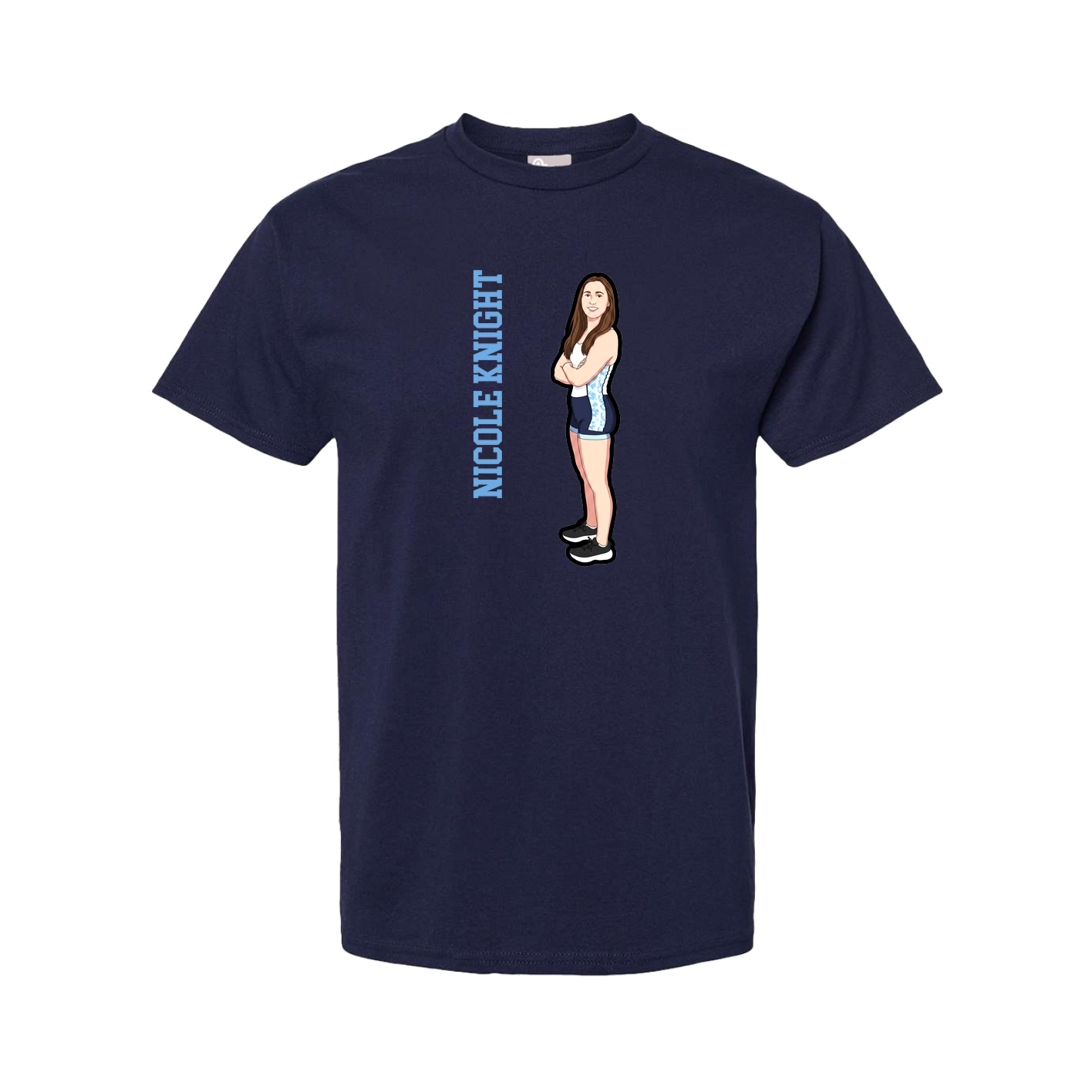 Tee — Name Vertical in Navy