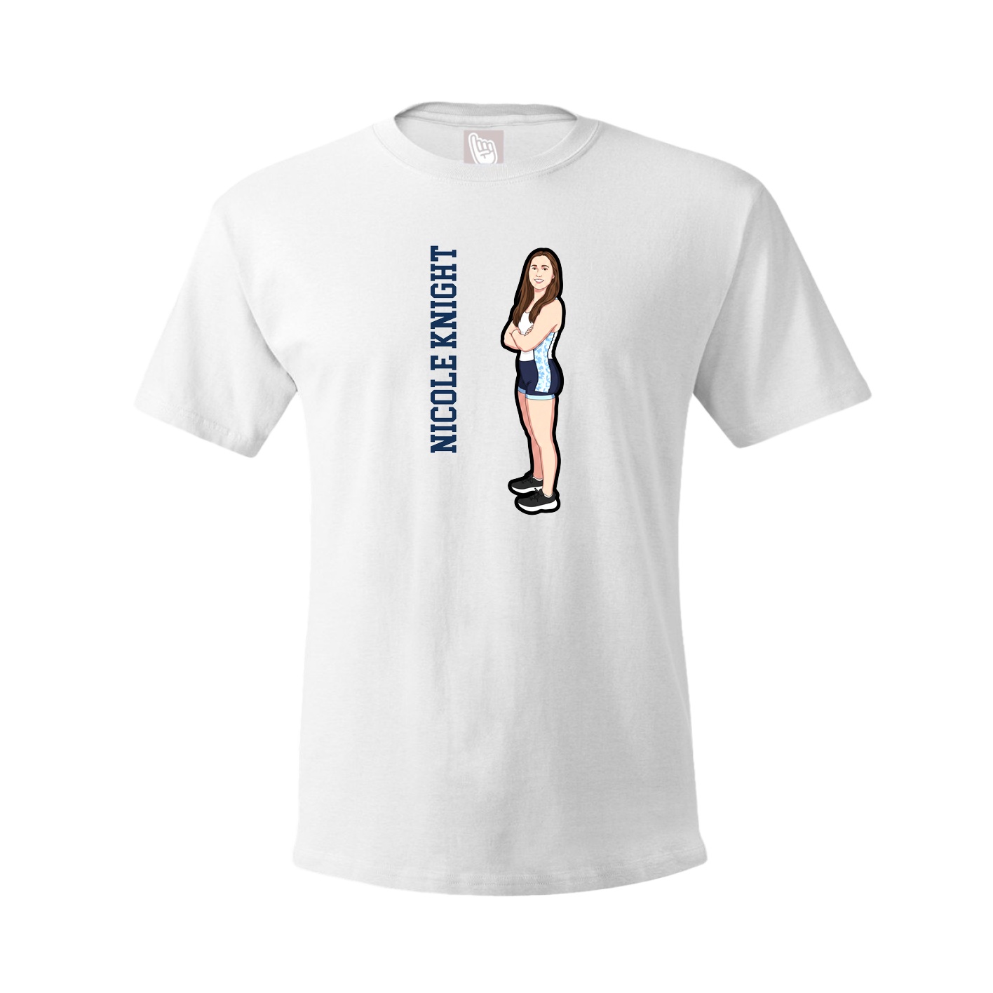 Tee — Name Vertical in White