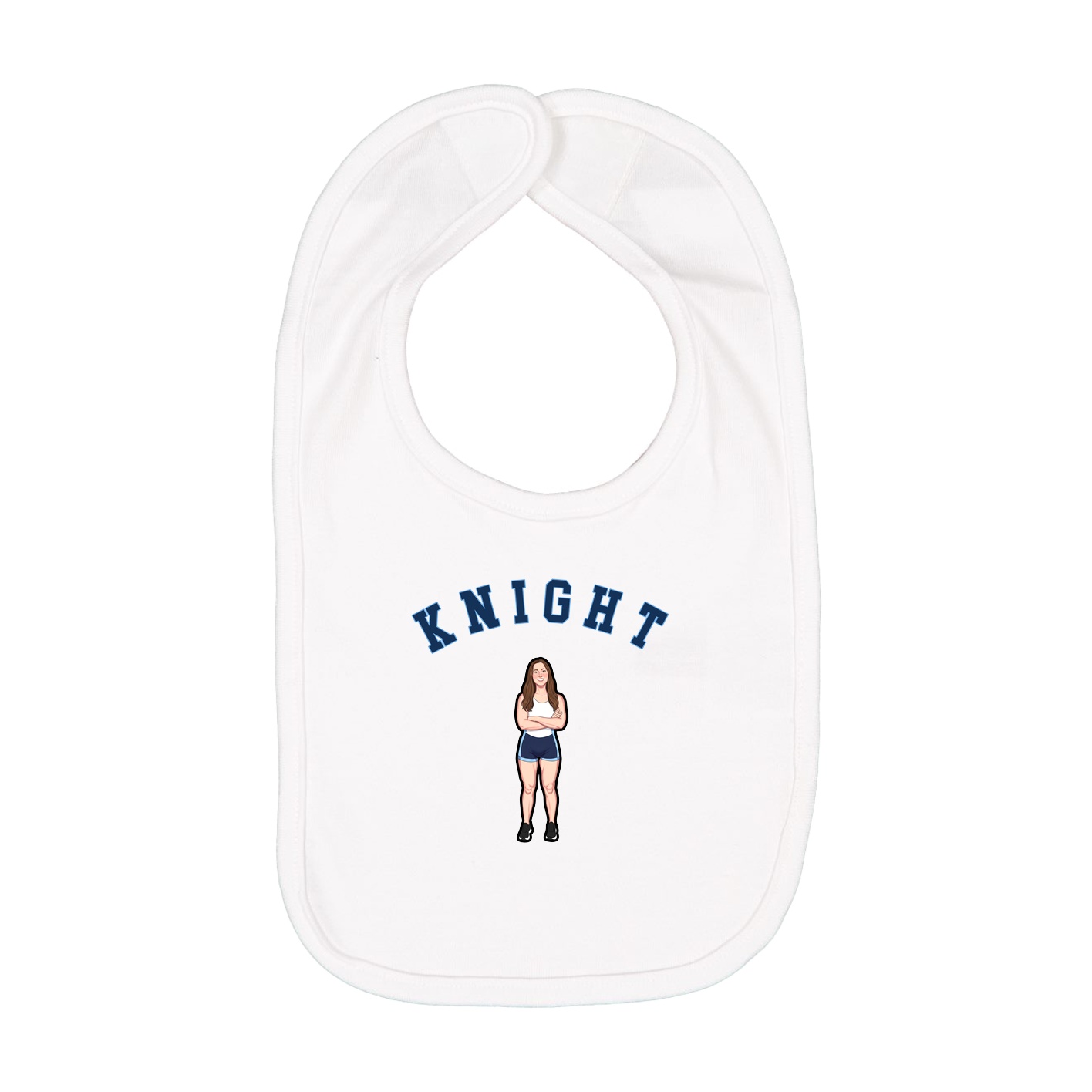 Infant Bib — Shirsey Arch in White