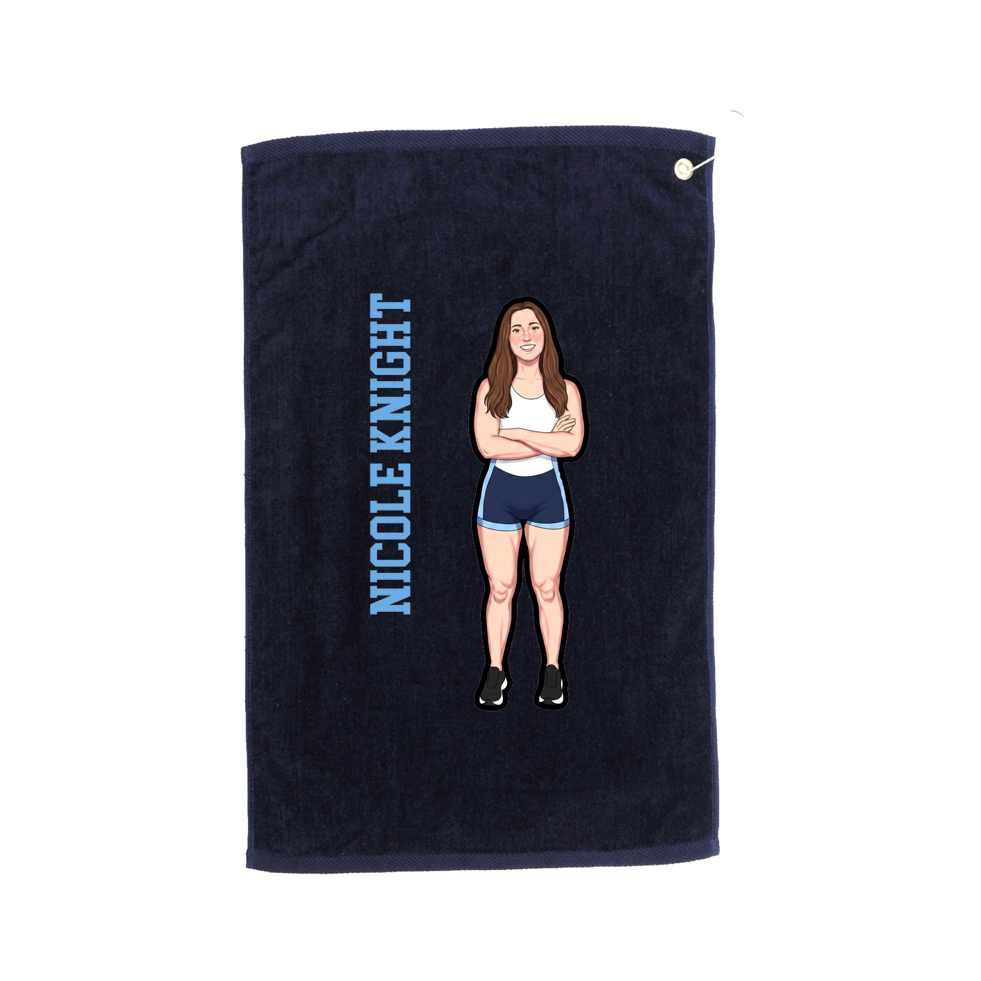 Golf Towel — Name Vertical in Navy