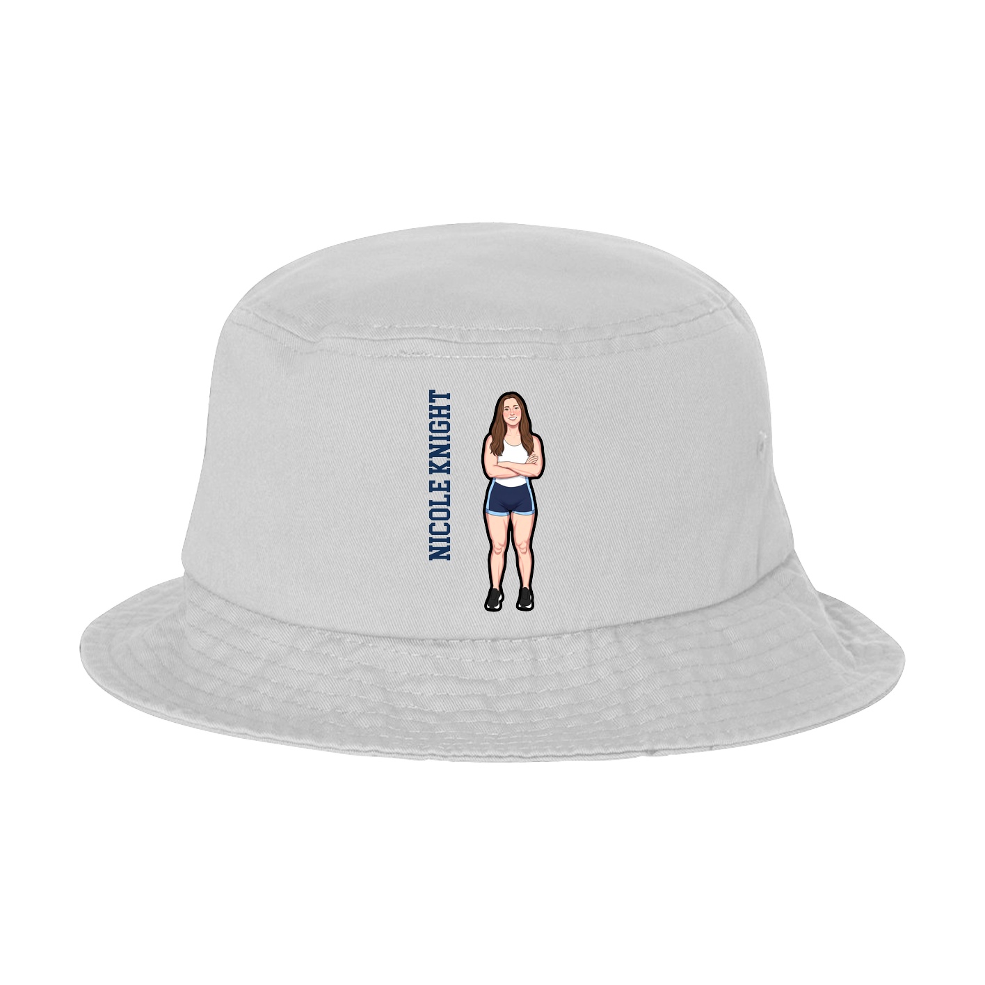 Bucket Cap — Name Vertical in White